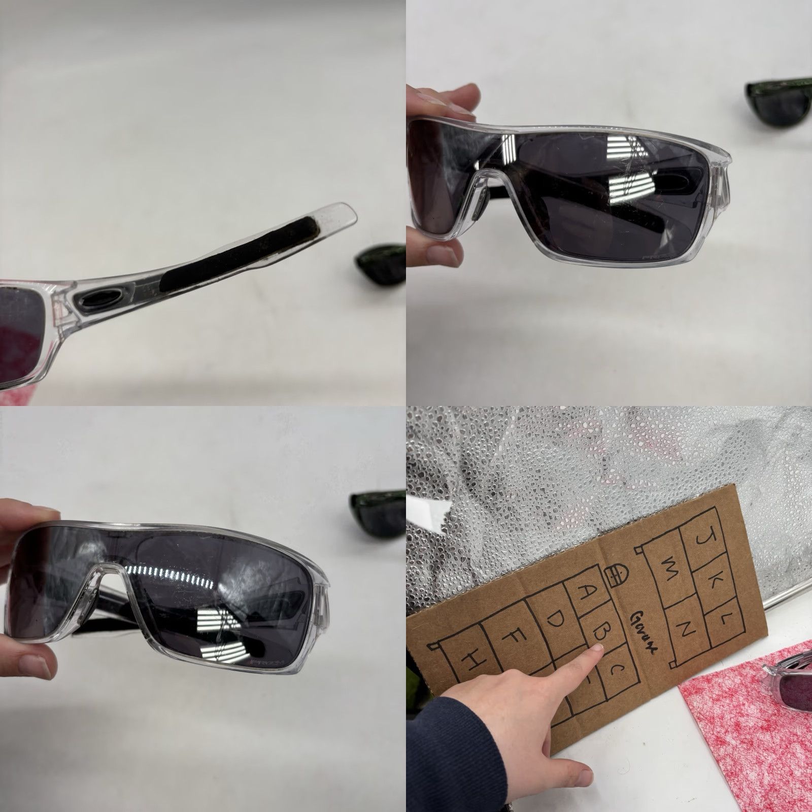 Oakley Oakley Sunglasses Turbine Rotor Clear Polarized Wrap Men Sunglasses Black Lens 132mm Temple Size ONE SIZE - 8 Thumbnail