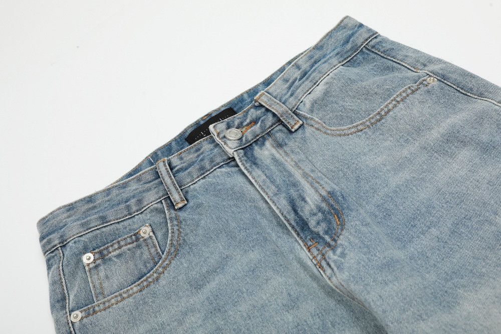 Jean American distressed men's loose washed casual ripped jeans Size US 32 / EU 48 - 3 Thumbnail