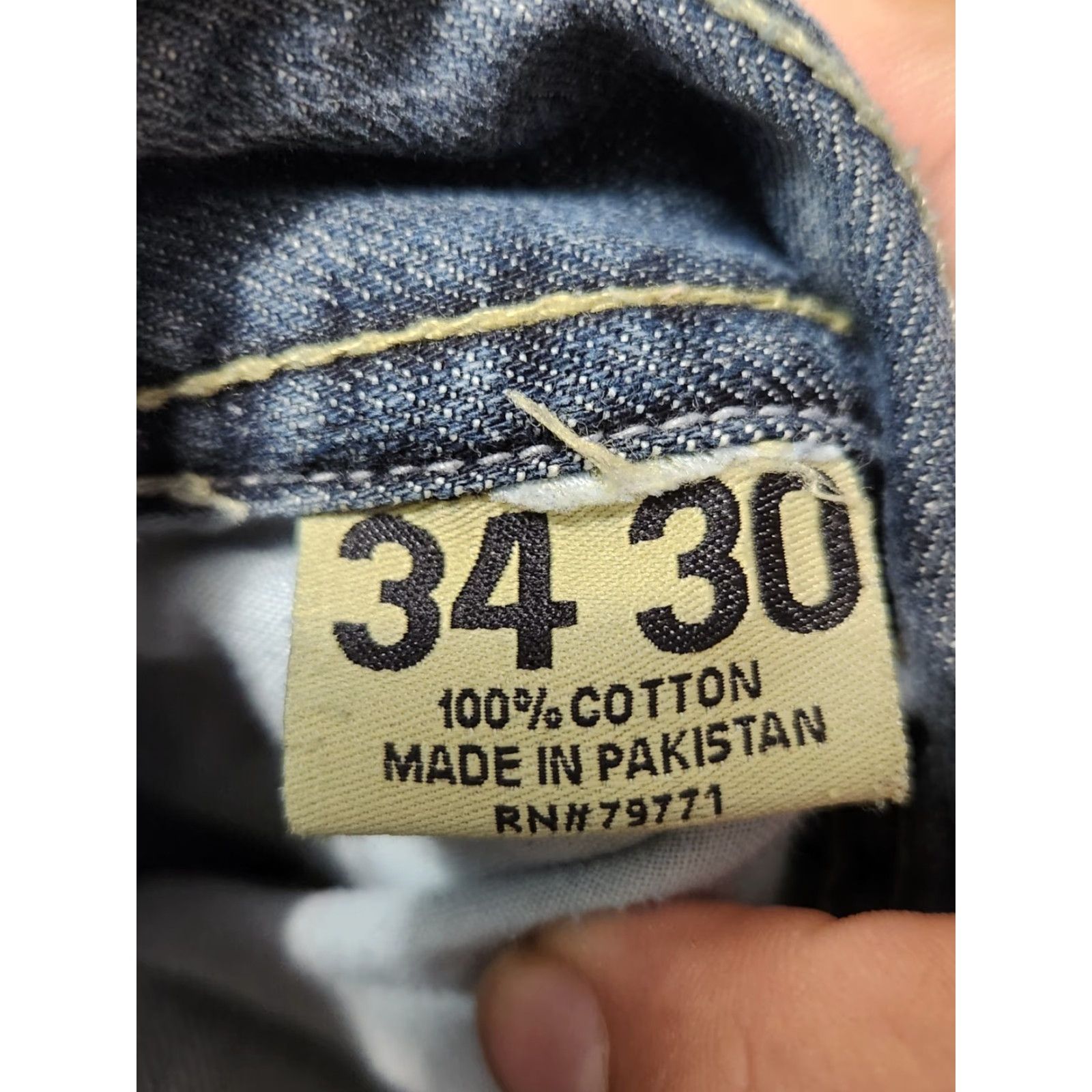 Jordan Craig Jordan Craig Jeans Blue Distressed Embroidered Wide-Leg 34x30 Denim Men Baggy Geometric 5-Pocket Casual Regular Stretchable Vintage? No Size US 34 / EU 50 - 3 Thumbnail