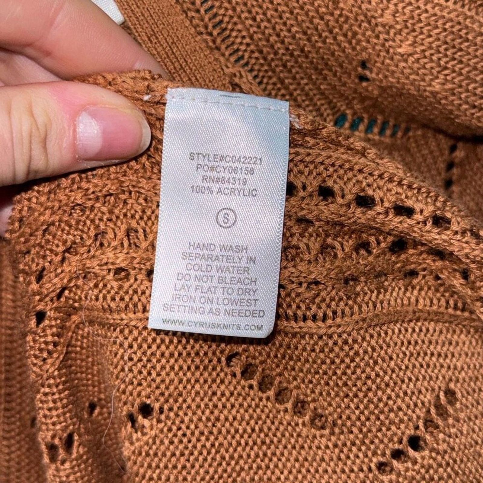 Other Cyrus Burnt Orange Open Weave Cardigan | Sz S Size S / US 4 / IT 40 - 7 Thumbnail