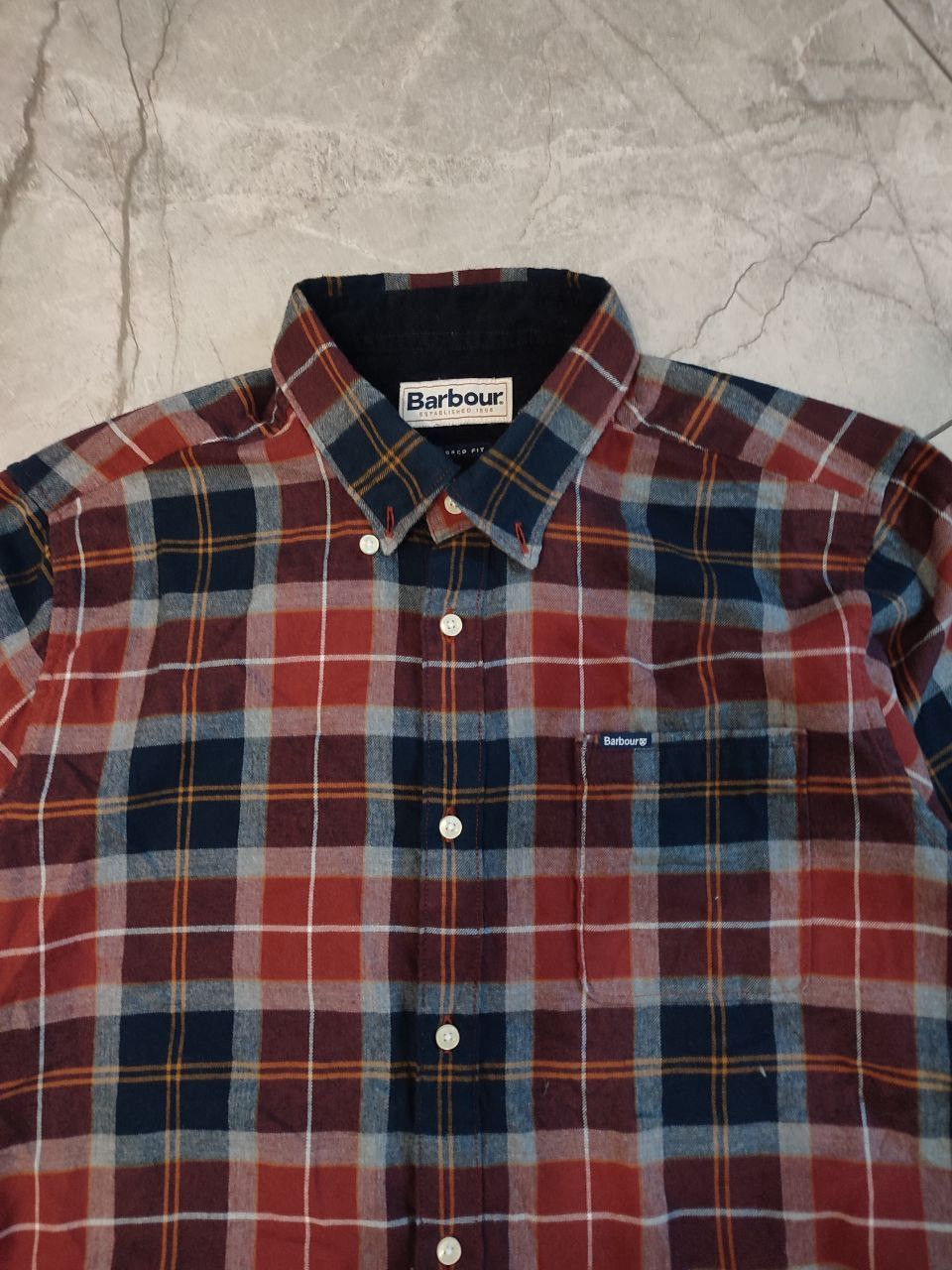 Barbour Barbour coton shirt red navy cage print M size Size US M / EU 48-50 / 2 - 4 Thumbnail