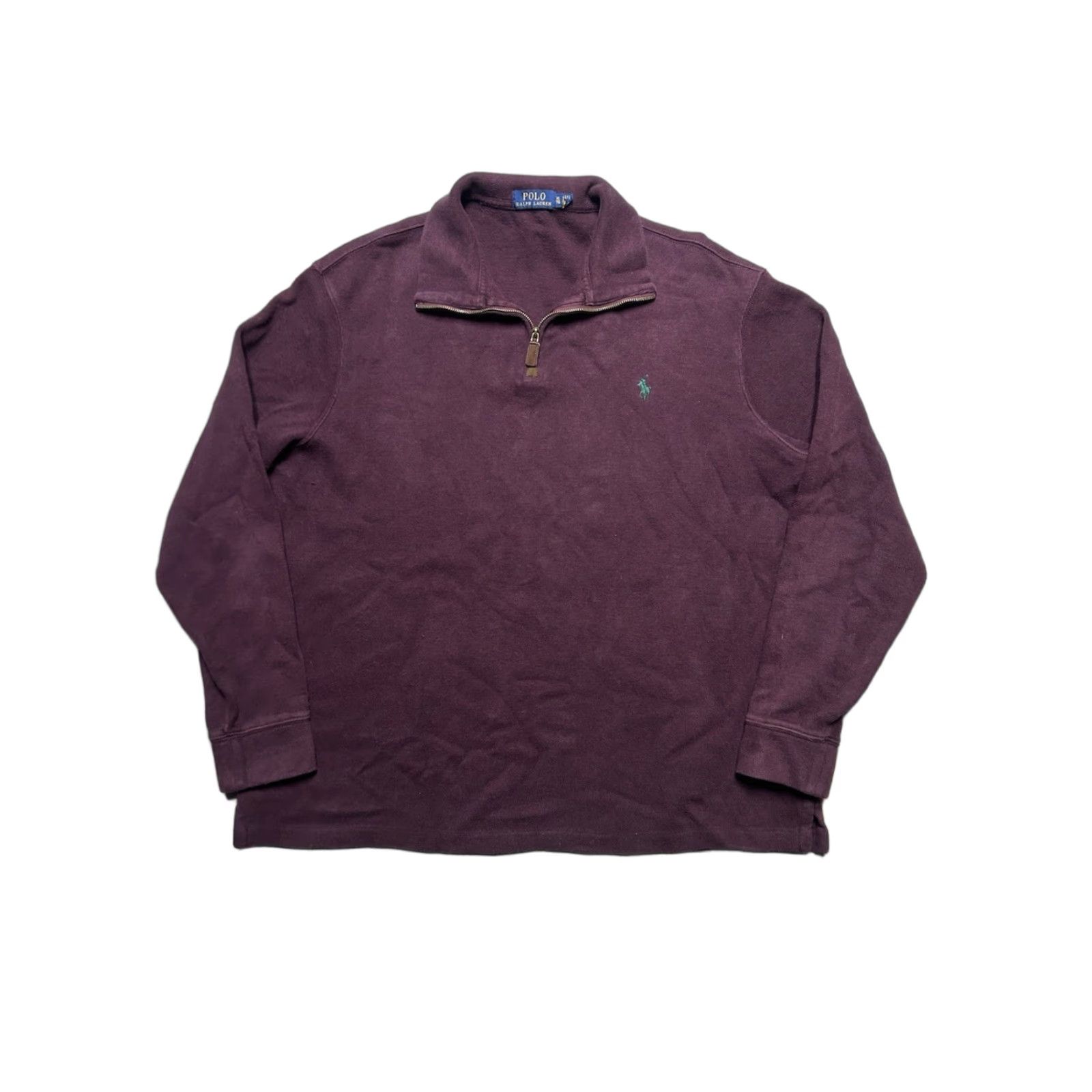 Ralph Lauren VINTAGE Polo Ralph Lauren 1/4 Zip Shirt Long Sleeve Sweater Cotton Maroon XL Men Size US XL / EU 56 / 4 - 1 Thumbnail
