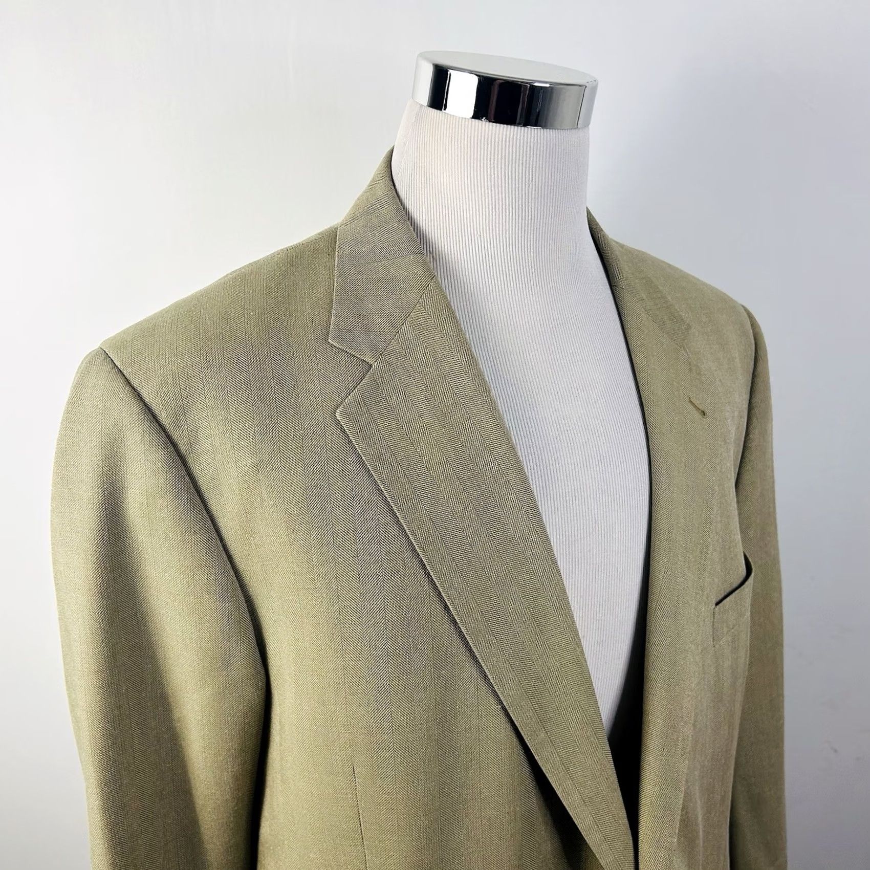 Joseph Abboud Joseph Abboud Sport Coat Beige 46L Silk Wool Blend Double Button Double Vented Jacket Mens Regular Coat Size US XS / EU 42 / 0 - 2 Thumbnail