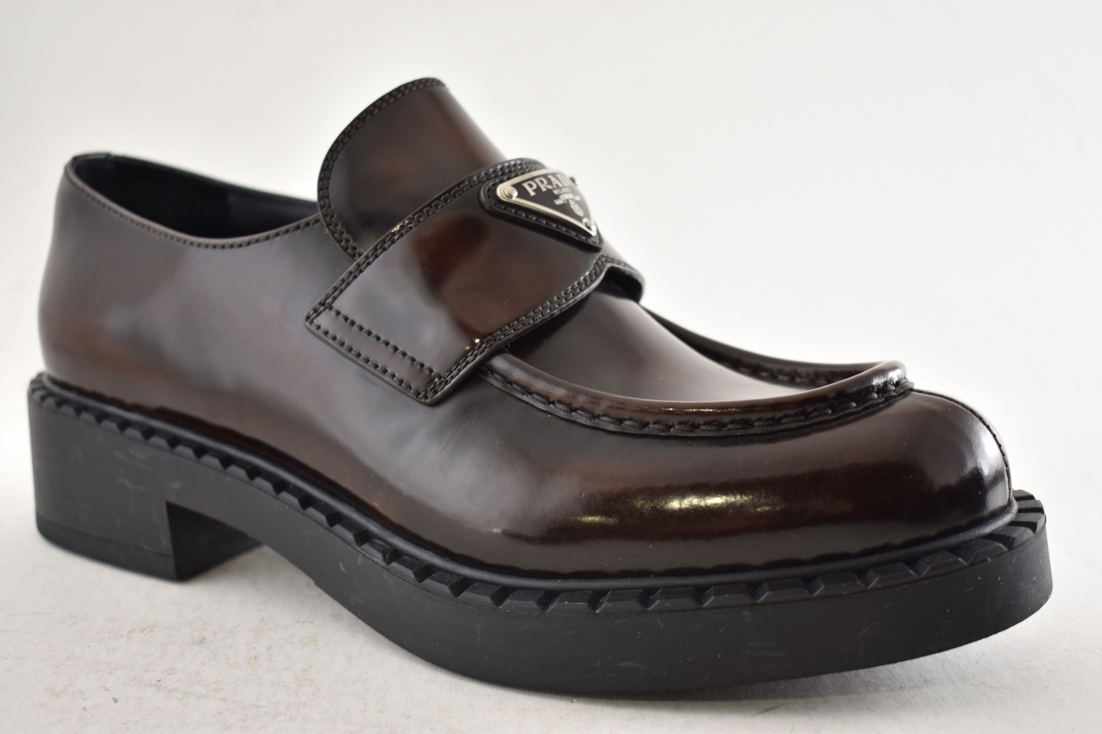 Prada Prada Triangle Logo Black Platform Loafer Slip On Flat 41.5 Size US 11.5 / IT 41.5 - 5 Thumbnail