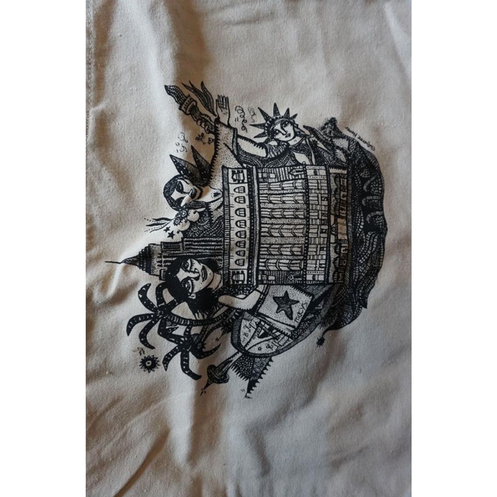 Vintage Macy's New York City Canvas Tote Bag Tote Unisex Adults Macy's Cream Canvas Tote Bag 18"x13" NYC, New York - Mens, Womens Size ONE SIZE - 4 Thumbnail
