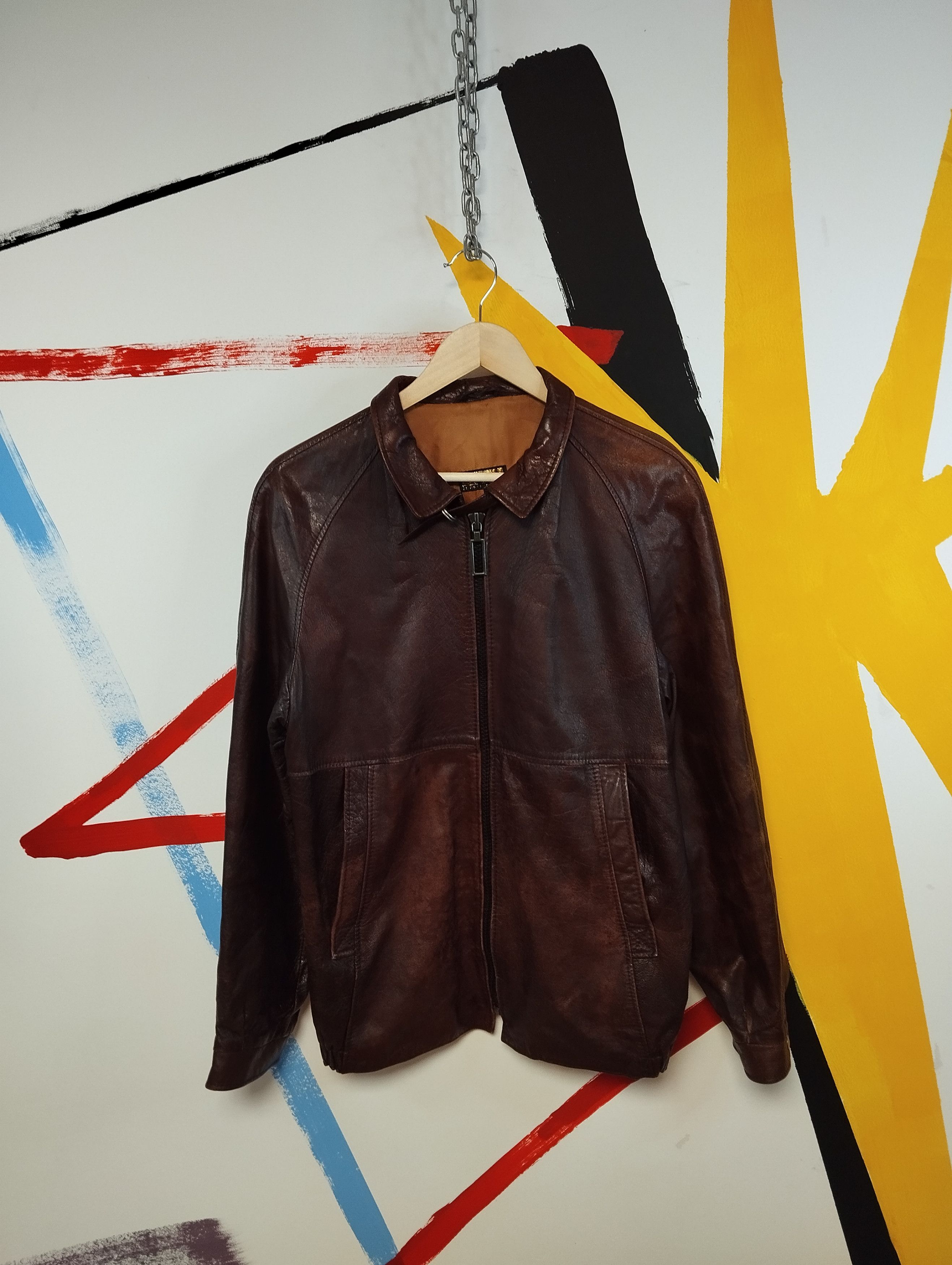 Vintage Vintage Faded Leather Bomber Jacket Brown | Grailed