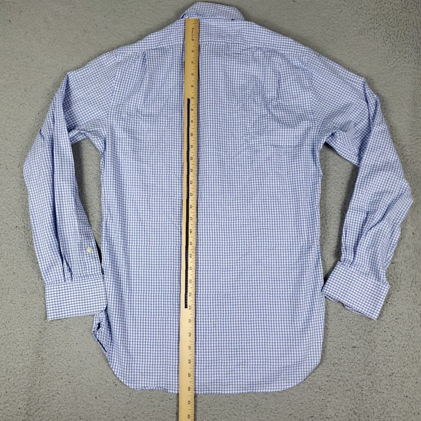 Ralph Lauren Ralph Lauren Shirt Mens Dress Button-Down Long Sleeve Blue Check 14.5 Non-Iron Pockets Size 40R - 4 Thumbnail