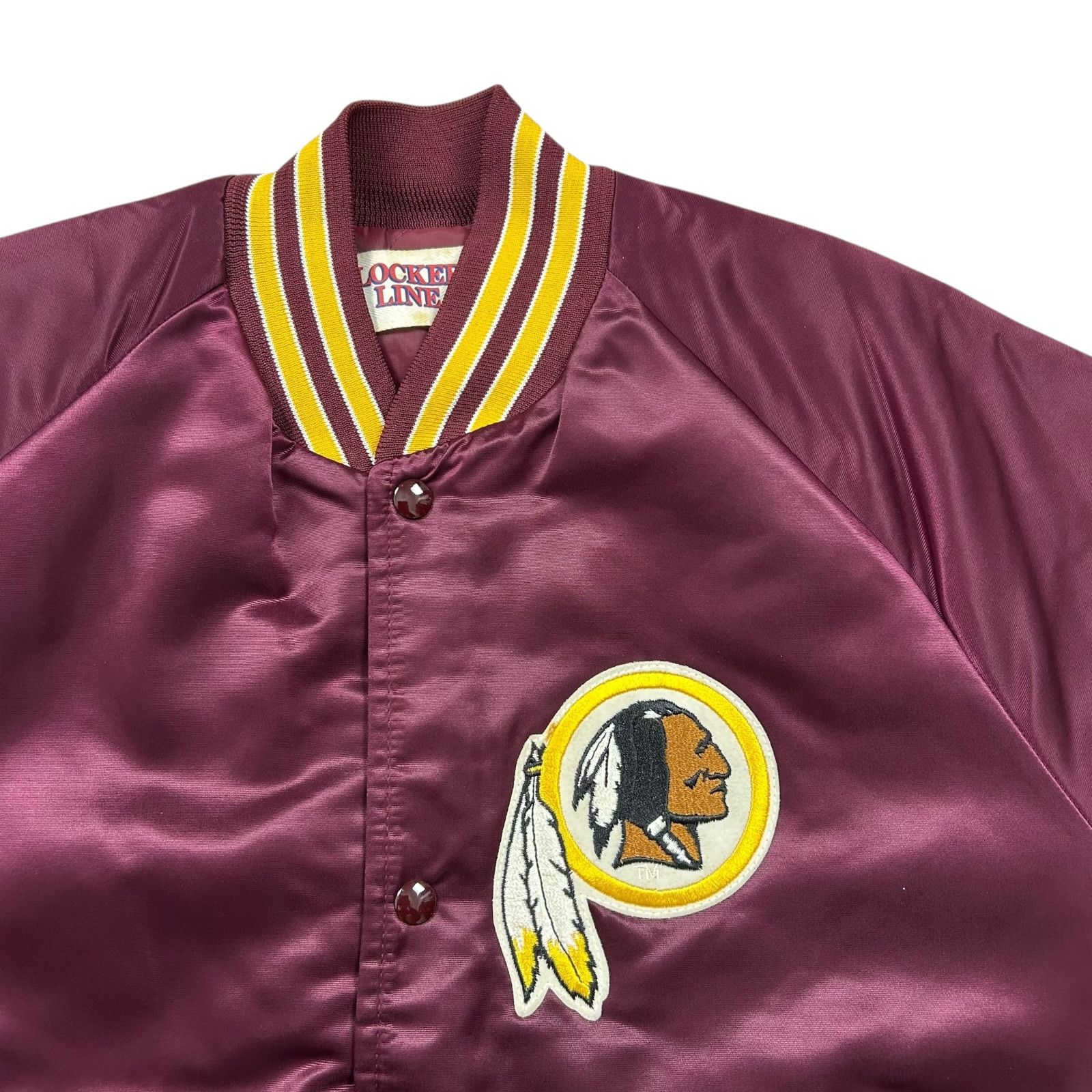 NFL 90s WASHINGTON REDSKINS LOCKER LINE SATIN JACKET SPELL OUT Size US M / EU 48-50 / 2 - 4 Thumbnail
