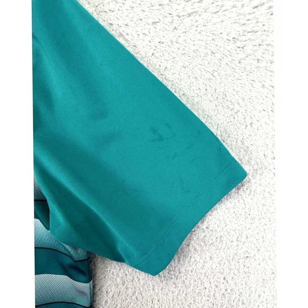 Adidas Adidas Polo Shirt Mens M Green Short Sleeve Striped Golf Polo Logo EUC Size US M / EU 48-50 / 2 - 6 Thumbnail