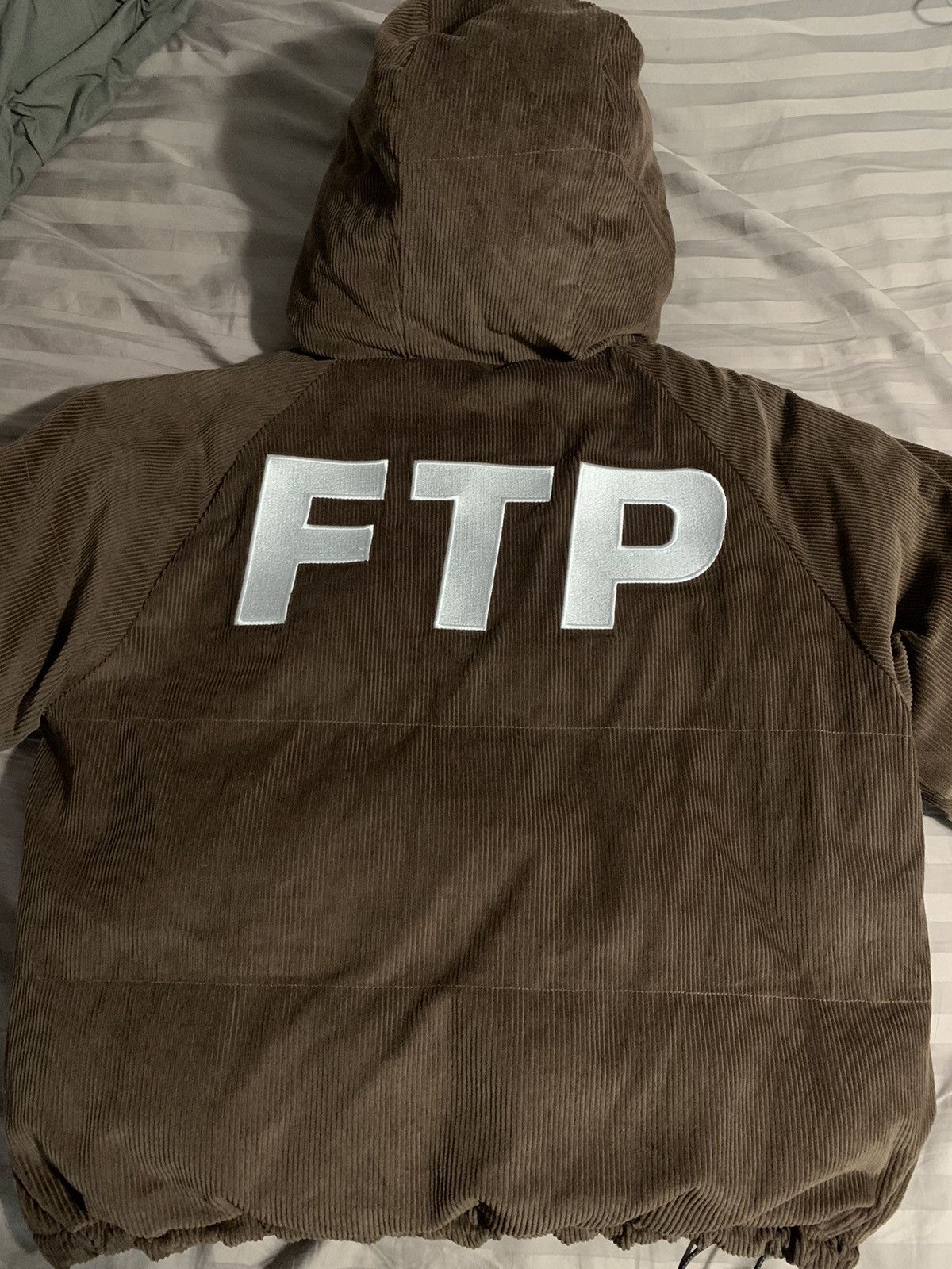 Fuck The Population FTP Corduroy Puffer Jacket (Brown/Green) Size US M / EU 48-50 / 2 - 4 Thumbnail