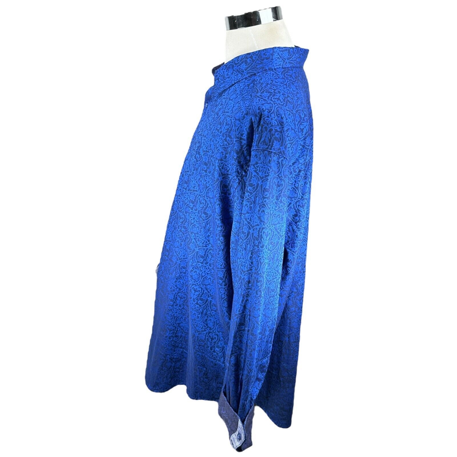 Robert Graham Robert Graham Shirt Men's 3XL XXXL Blue Damask Flip Cuff Size US XXL / EU 58 / 5 - 4 Thumbnail