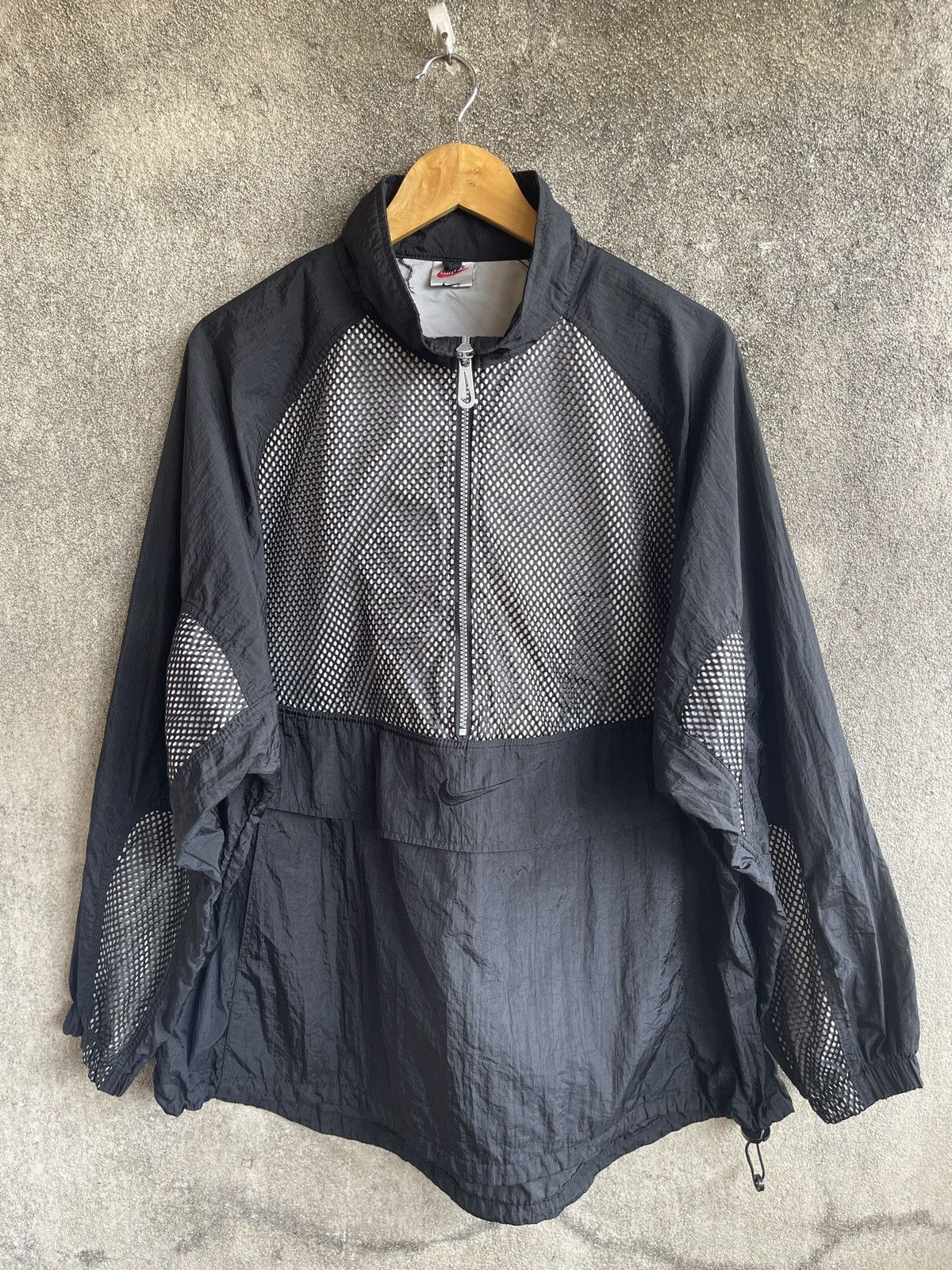 Nike Vintage❗️Nike❗️90s Center Logo Anorak Half Zip Light Jacket Size US L / EU 52-54 / 3 - 2 Thumbnail