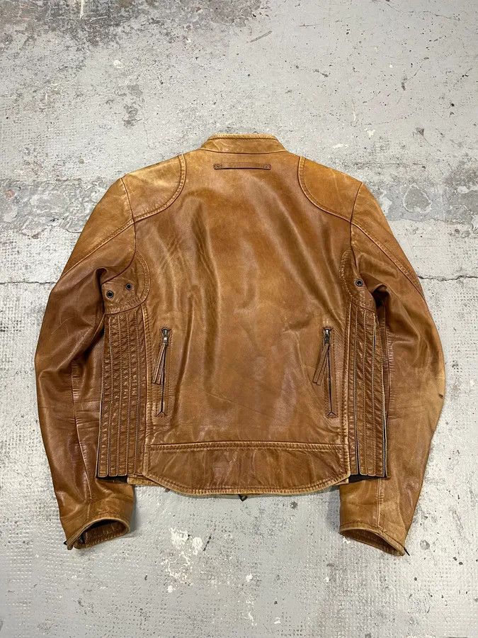 Prada 2000s Prada Brown Aged Leather Biker Jacket Size US S / EU 44-46 / 1 - 7 Thumbnail