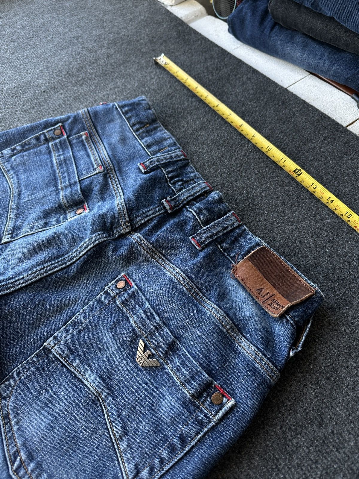 Armani 🚨Y2K WOMEN ARMANI JEANS WITH LOGO AVANT GARDE DENIM PANTS Size 30" / US 8 / IT 44 - 20 Thumbnail