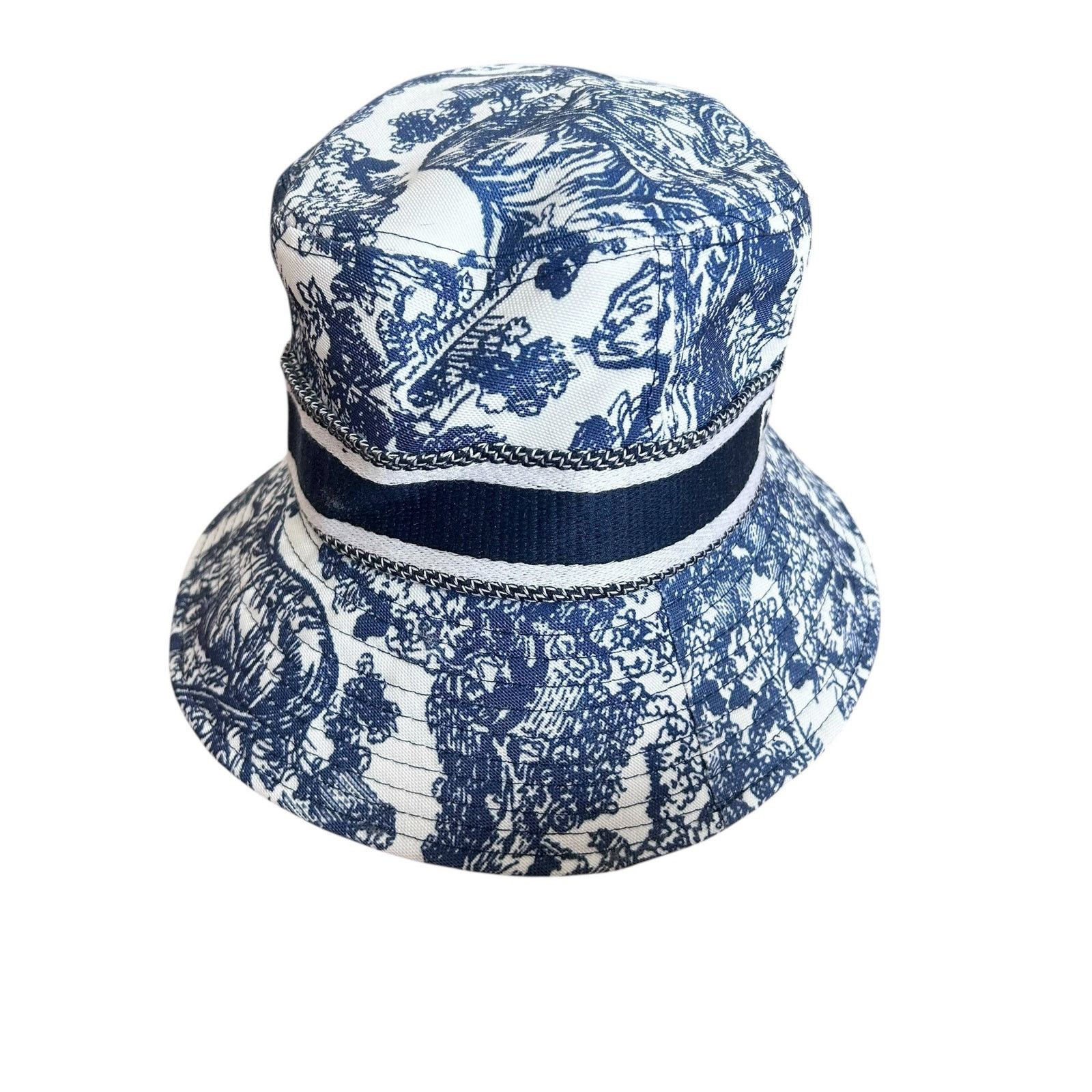 Dior Christian Dior Dioriviera D Bobby Blue White Bucket Hat Size ONE SIZE - 4 Thumbnail