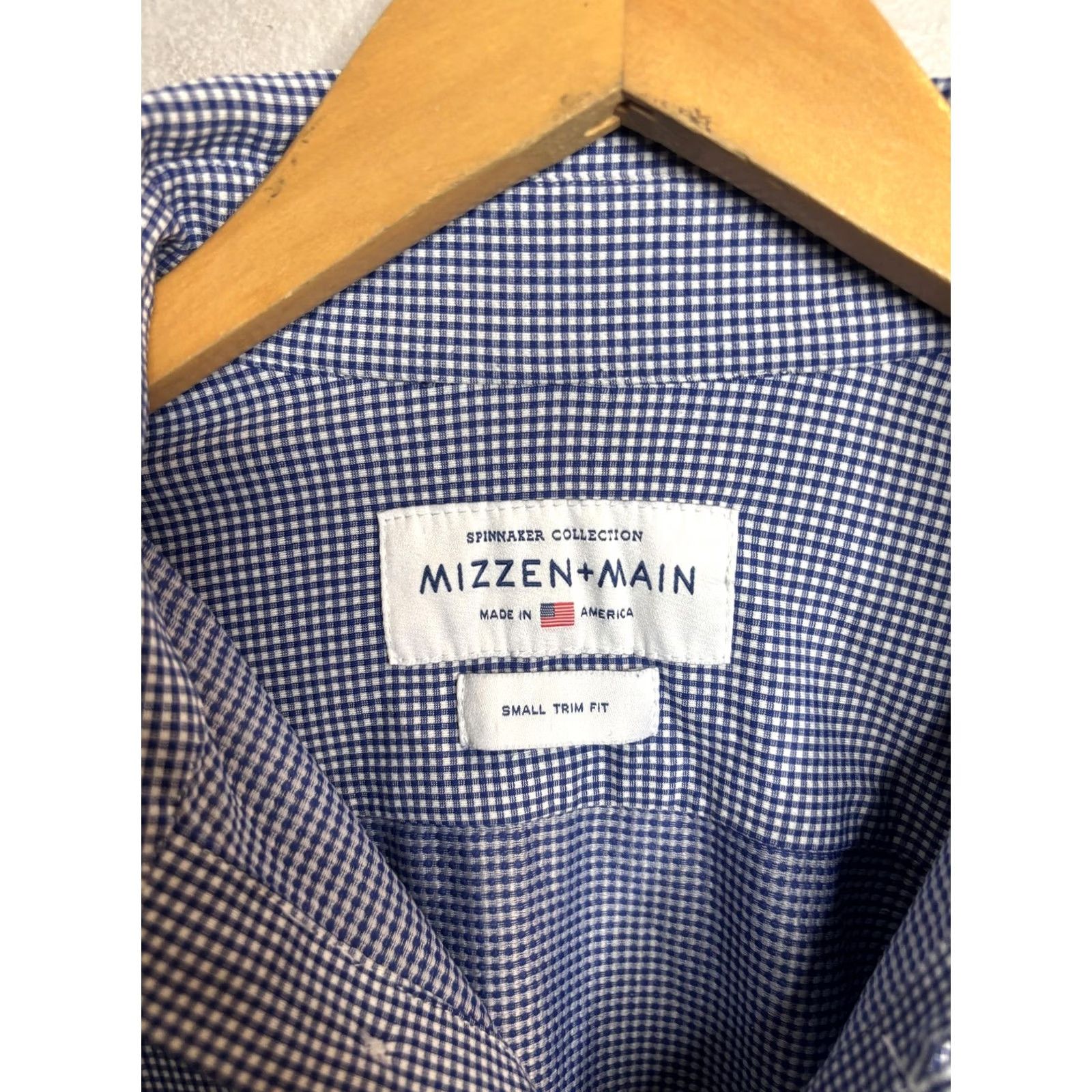Mizzen+Main Mizzen+Main Blue Check Trim Fit Performance Dress Shirt Mens Small Size 36R - 3 Thumbnail