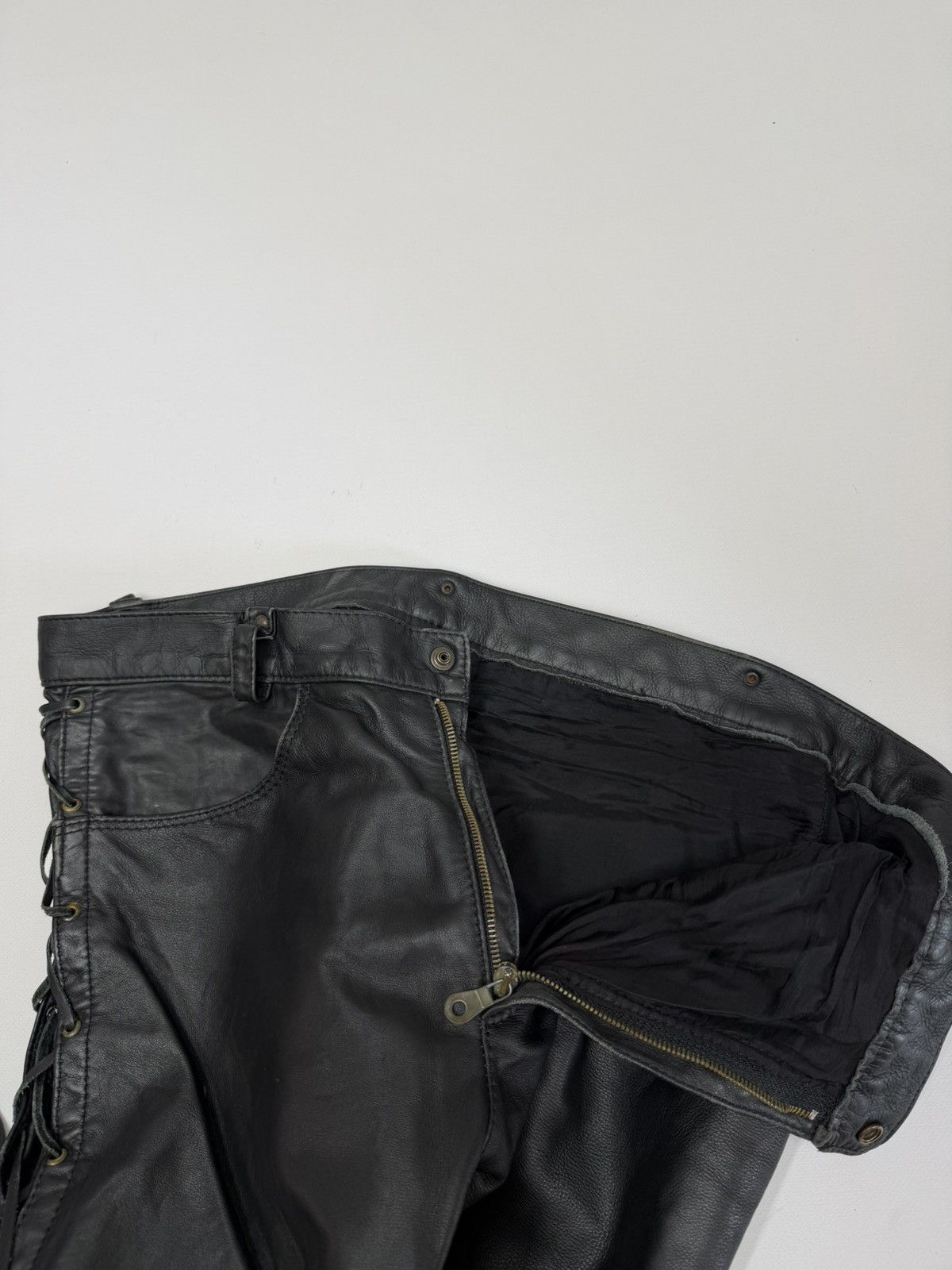 Leather Vintage IXS Leather Pants Black Riding Y2K Archival Dainese Size US 33 - 8 Thumbnail