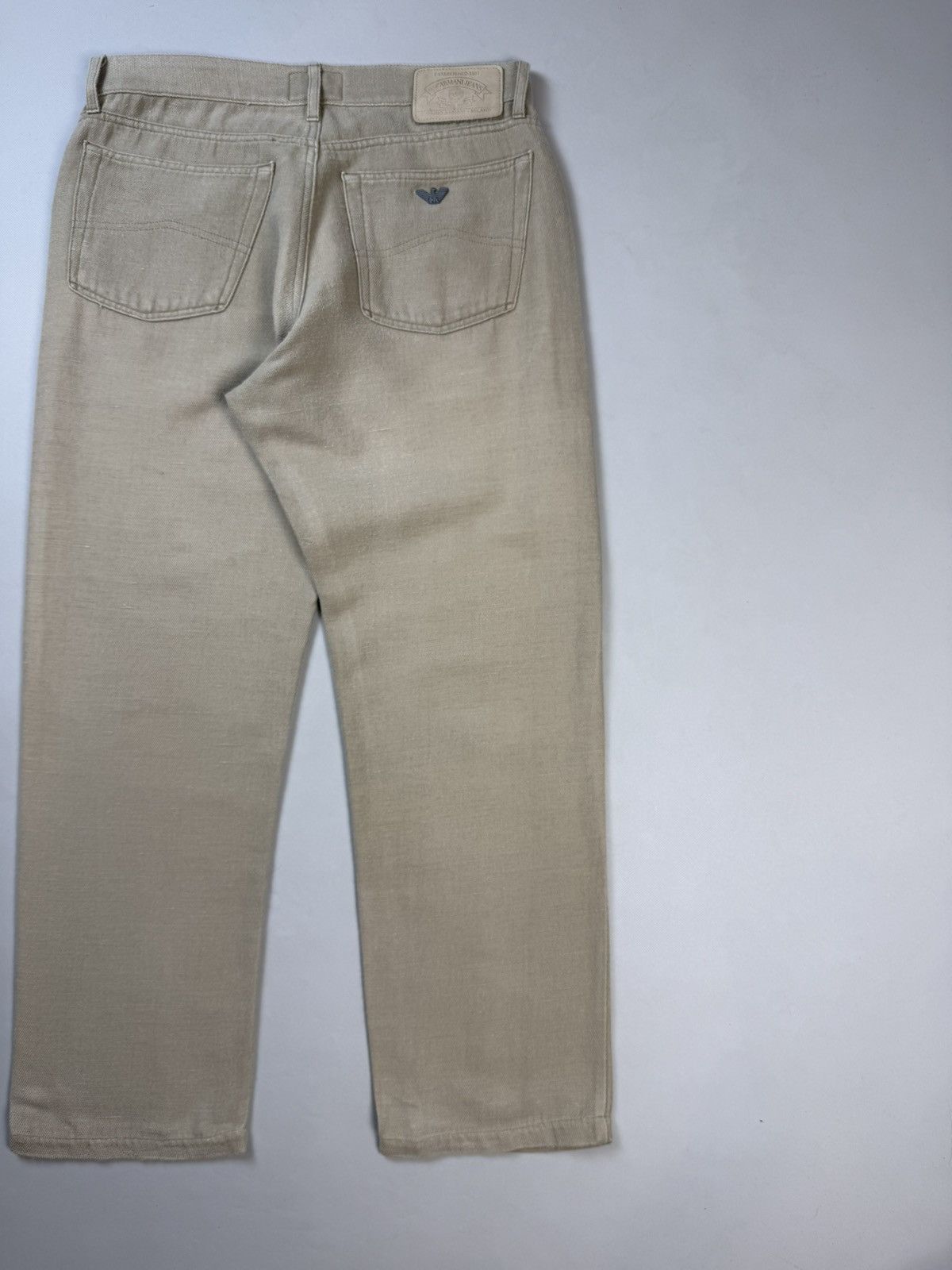 Armani AJ Armani Jeans Vintage Metal Logo Men’s Linen Chino Pants Size US 33 - 18 Thumbnail