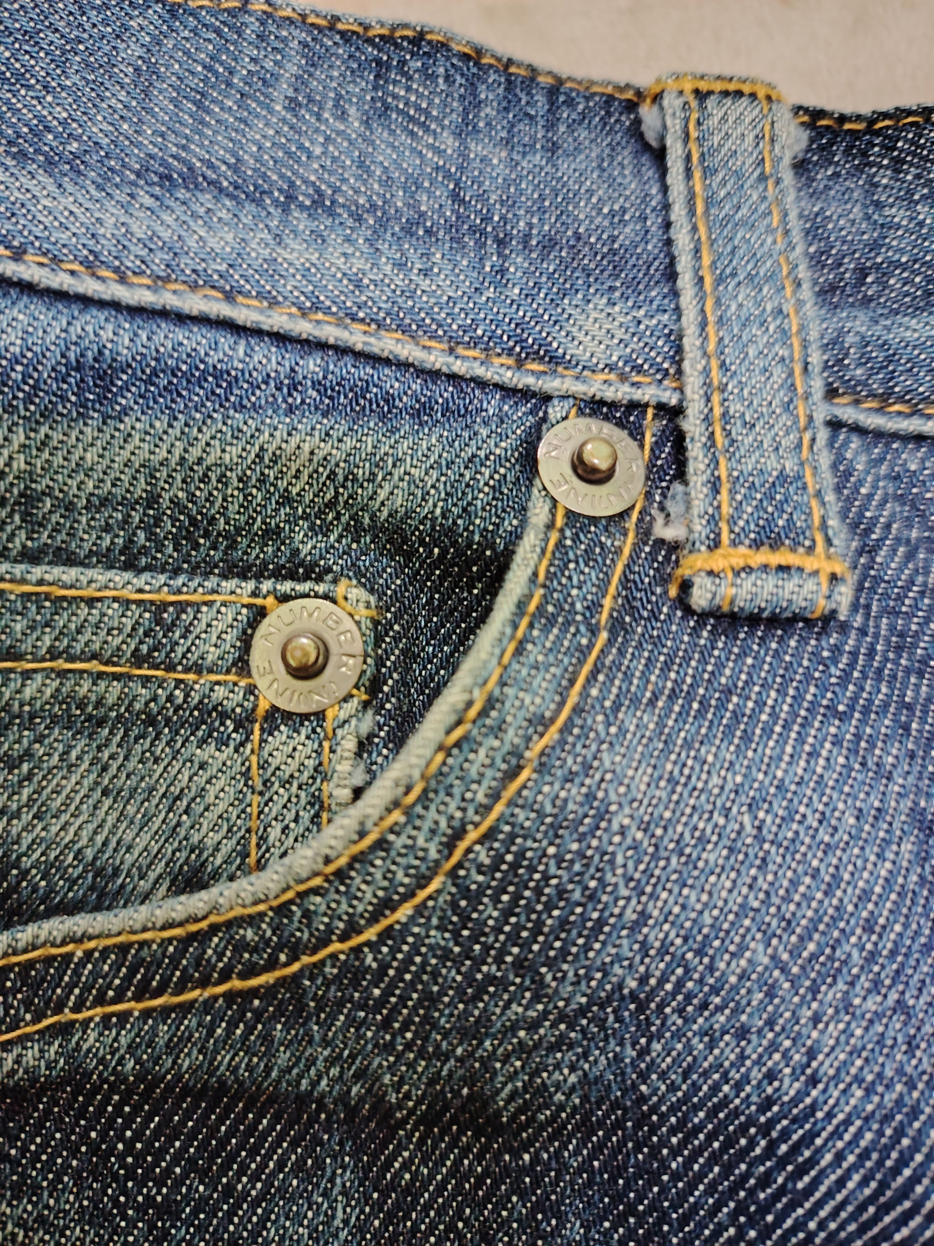 Japanese Brand Number Nine Archive Grunge Distressed Denim Jeans Size US 30 / EU 46 - 9 Thumbnail