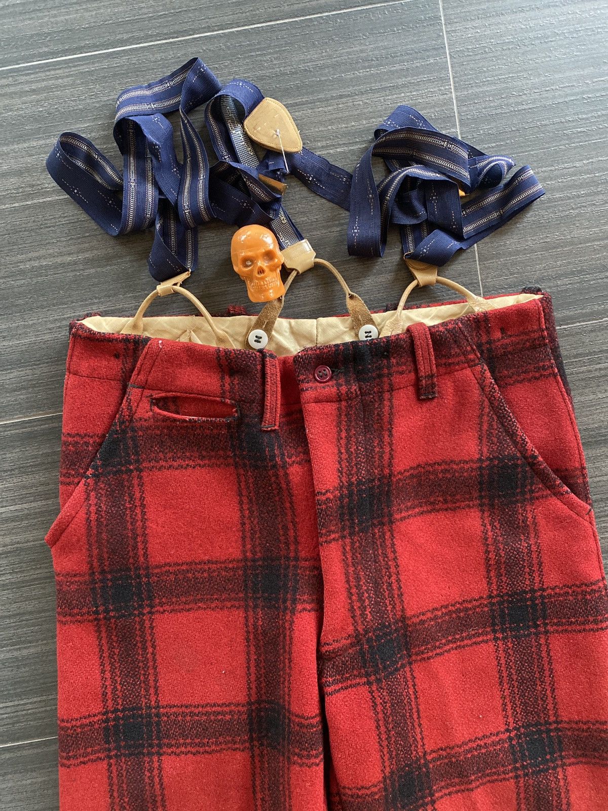 Vintage 1930s American Field buffalo plaid wool pants 32 Size US 32 / EU 48 - 2 Thumbnail