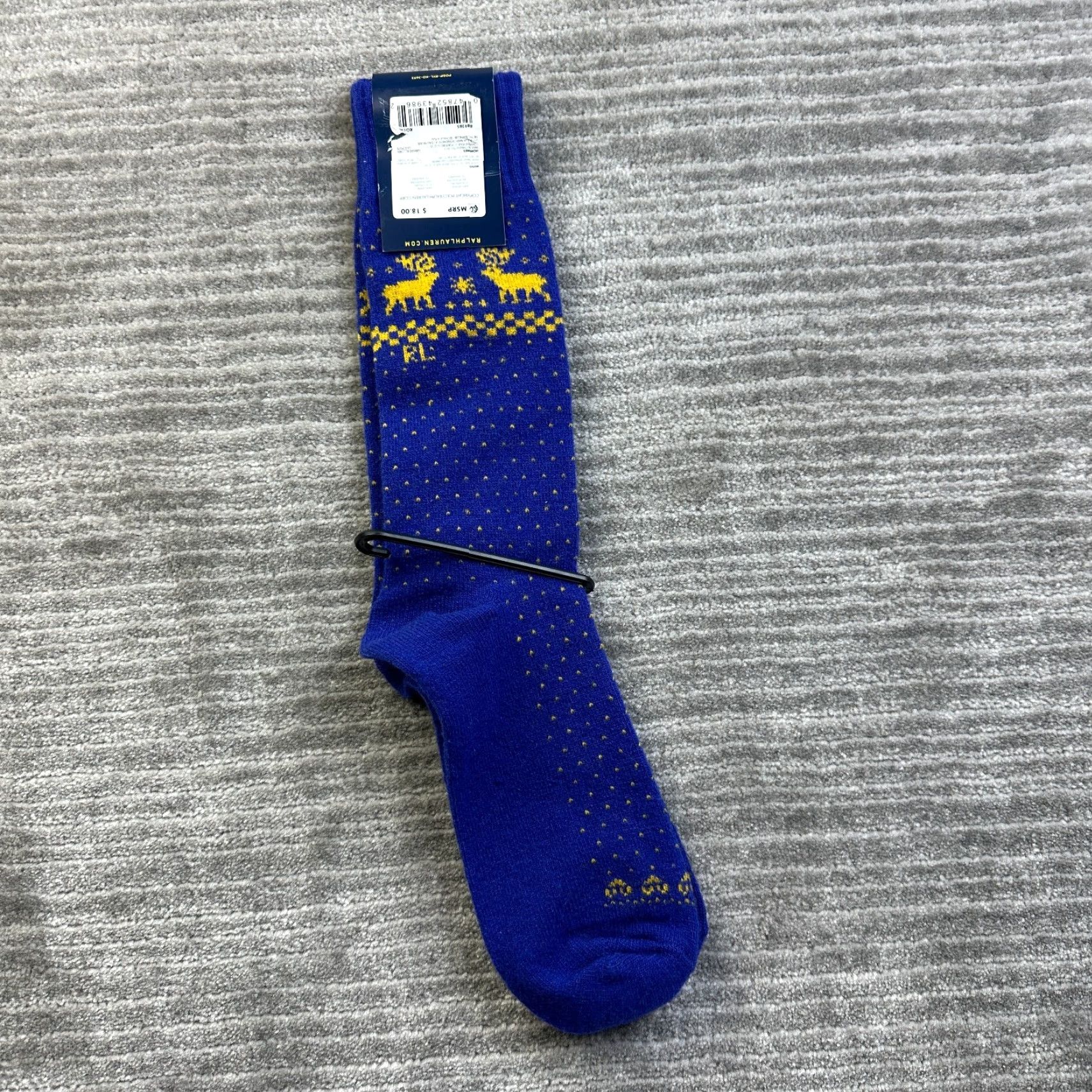 Polo Ralph Lauren VINTAGE Polo Ralph Lauren Socks Mens Size 10-13 Blue Moose Wool Blend Christmas Crew Socks 10-13 Mens Size US M / EU 48-50 / 2 - 2 Thumbnail