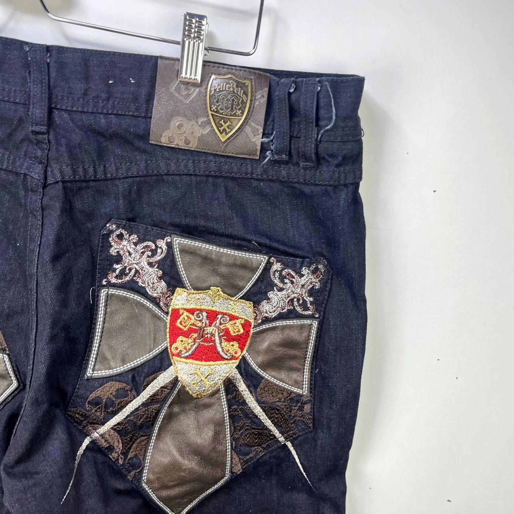 Pelle Pelle VINTAGE Pelle Pelle Jeans Baggy Skull Crest Blue 38 Mens Size US 38 / EU 54 - 3 Thumbnail
