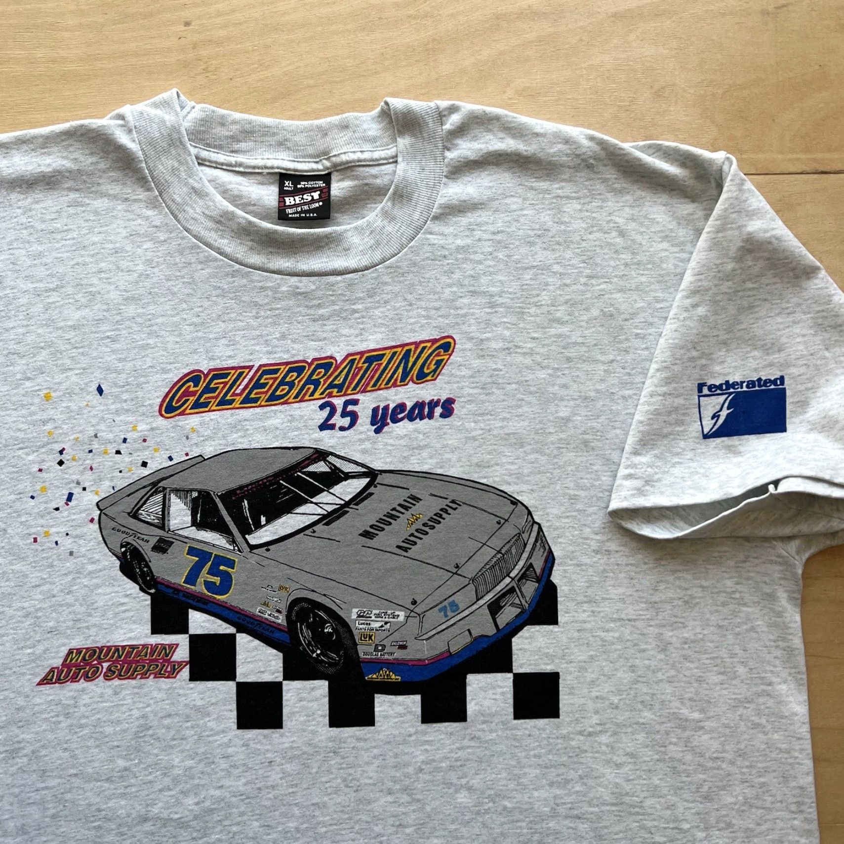 NASCAR Vintage Nascar Shirt XL Gray 90s Mountain Auto Supply Car Racing Graphic Tee Size US XL / EU 56 / 4 - 3 Thumbnail