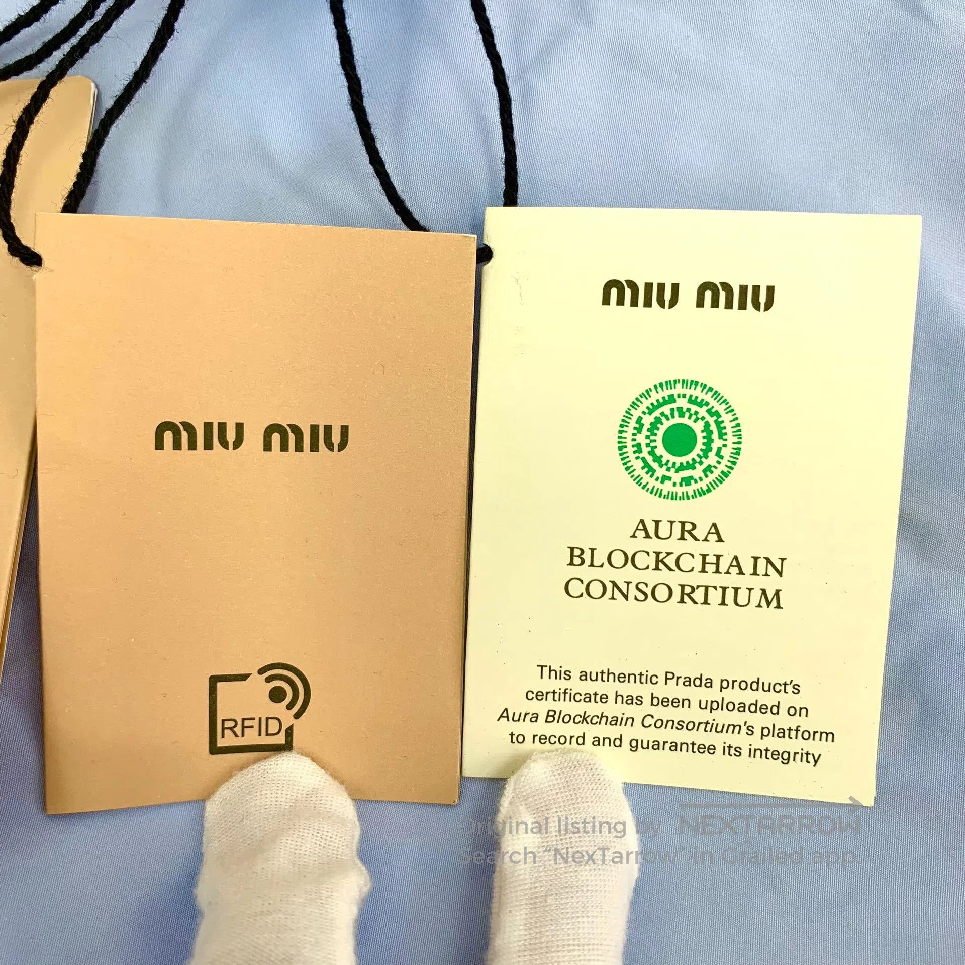 Miu Miu Miu Miu Light blue logo embroidered cotton collar long-sle Size XS / US 0-2 / IT 36-38 - 7 Thumbnail