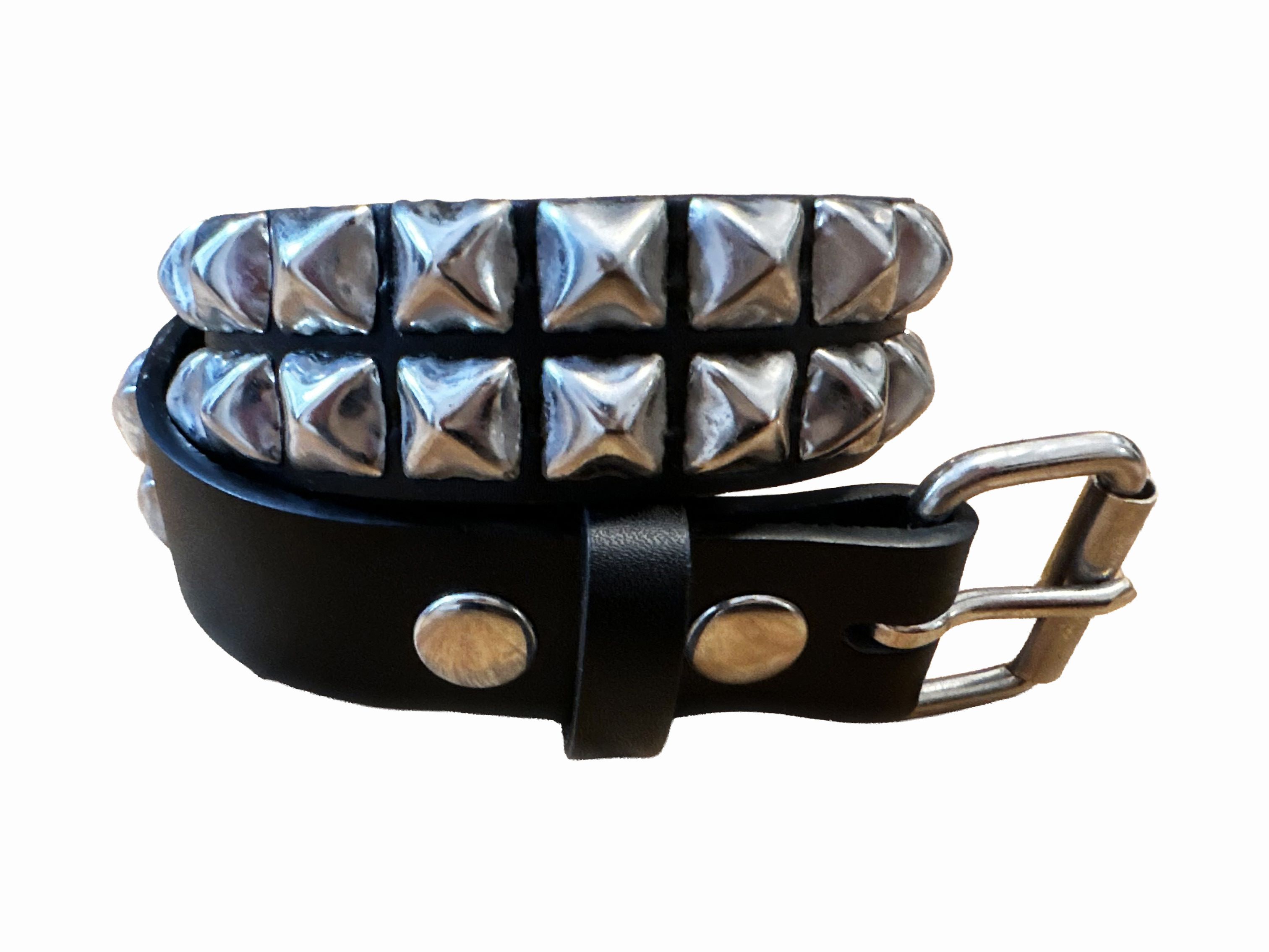 Other Black 2 Row Pyramid Stud Belt Size ONE SIZE - 2 Thumbnail