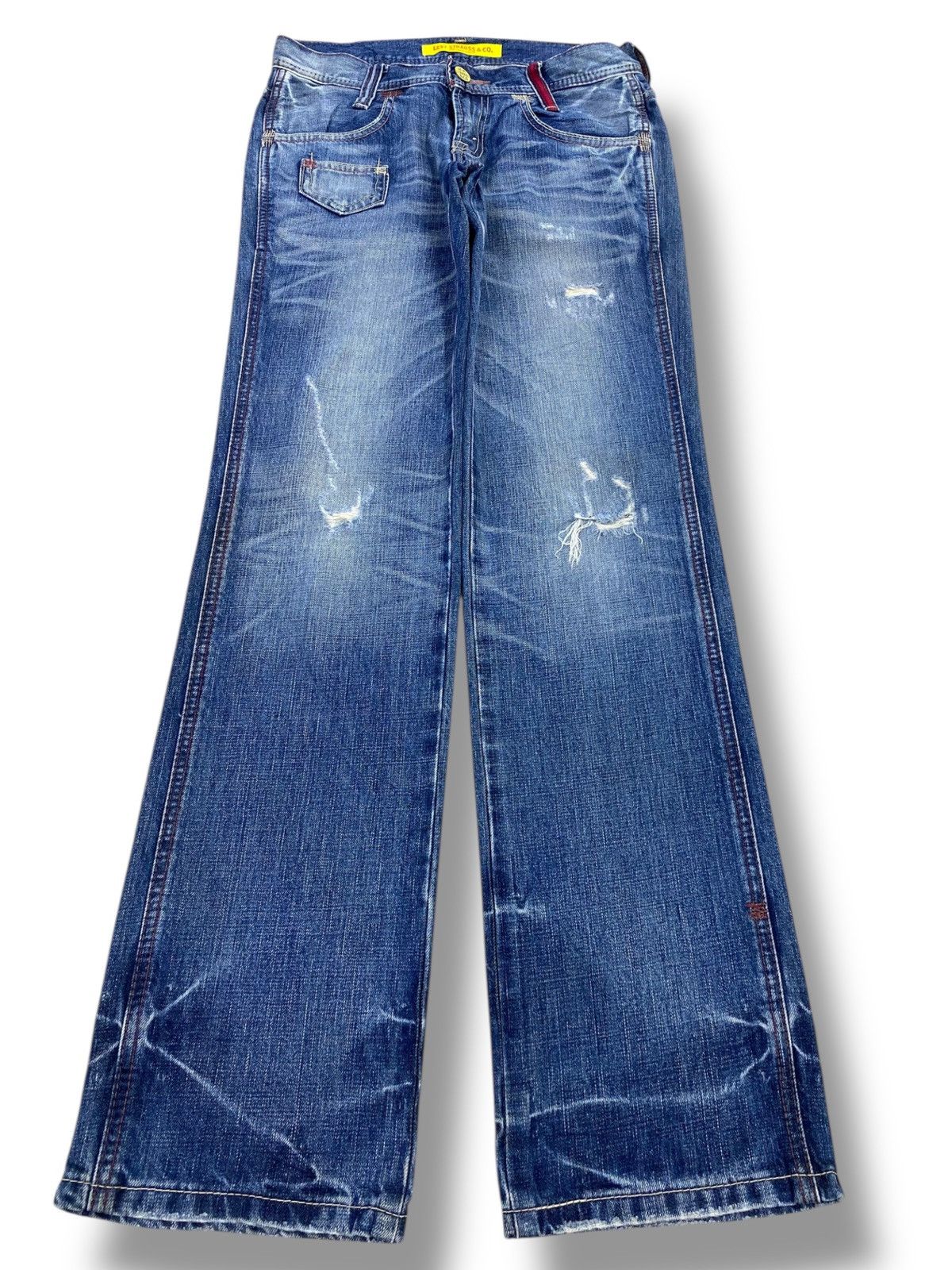 Levi's Levi_s Faded Blue Wash Whiskered Style Straight Leg Jeansa Size US 30 / EU 46 - 1 Thumbnail