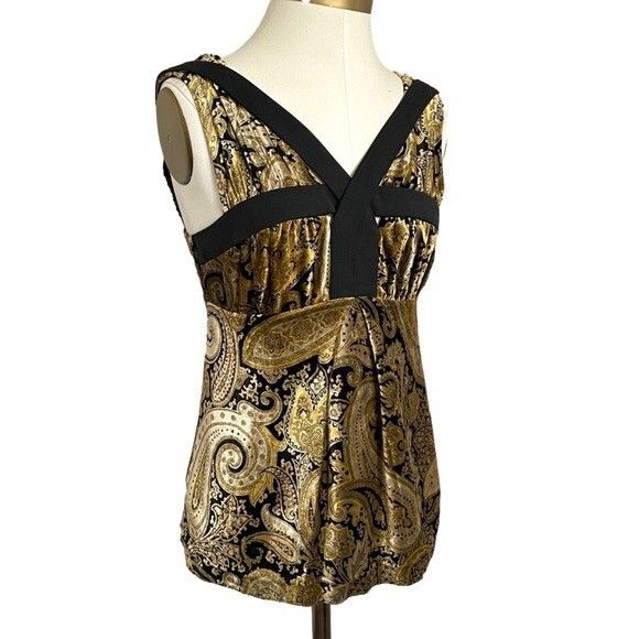 Etro Etro Italy 100% Silk Velvet Paisley Sleeveless Top 🇮🇹 Size XS / US 0-2 / IT 36-38 - 3 Thumbnail