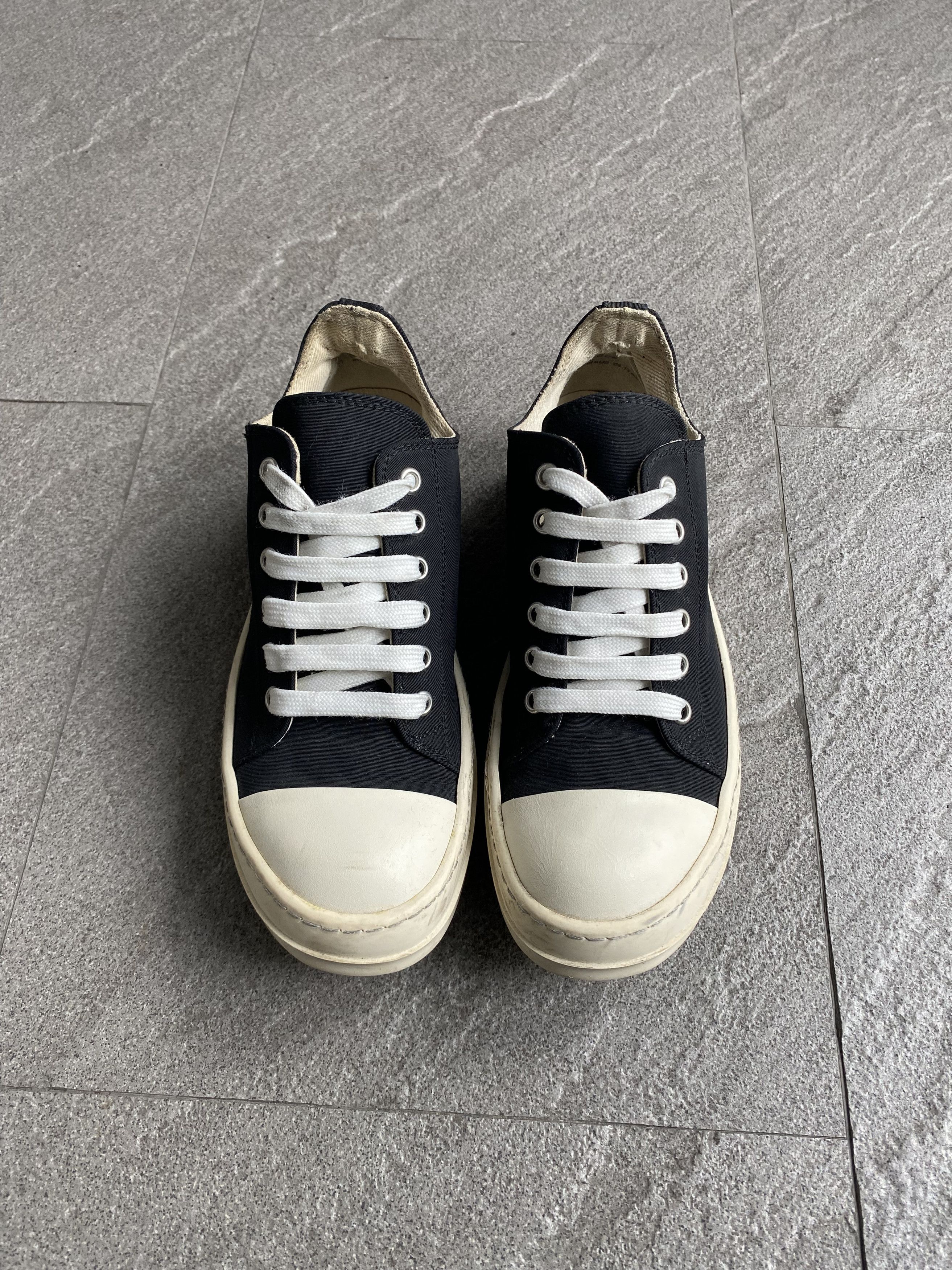 Rick Owens Drkshdw *Smallest size* Rick Owens DRKSHDW Low Ramones Black Canvas Size US 5 / IT 35 - 3 Thumbnail