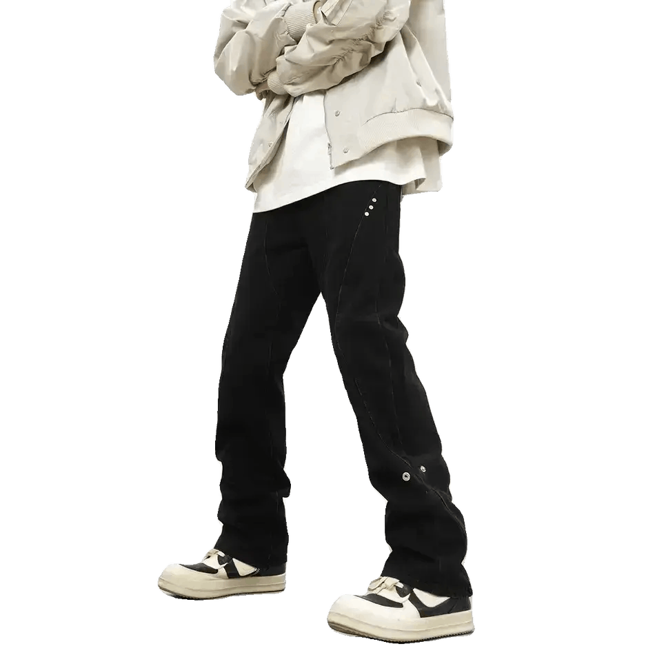 Japanese Brand Black versatile straight leg jeans Size US 32 / EU 48 - 3 Thumbnail