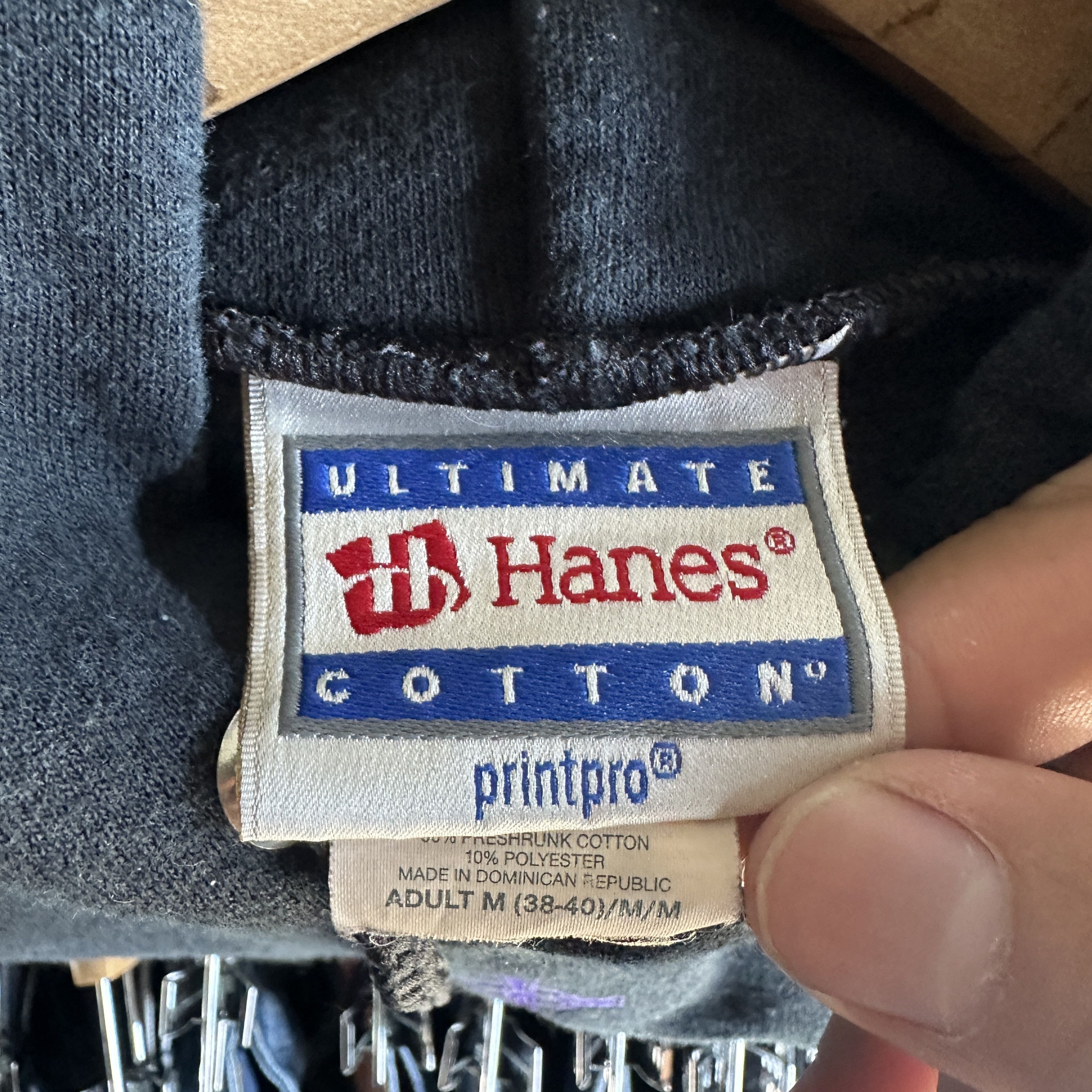 Hanes Vtg Kieran Hoodie Sweater Mens Black Faded Hanes Boxy 90s Size US M / EU 48-50 / 2 - 5 Thumbnail