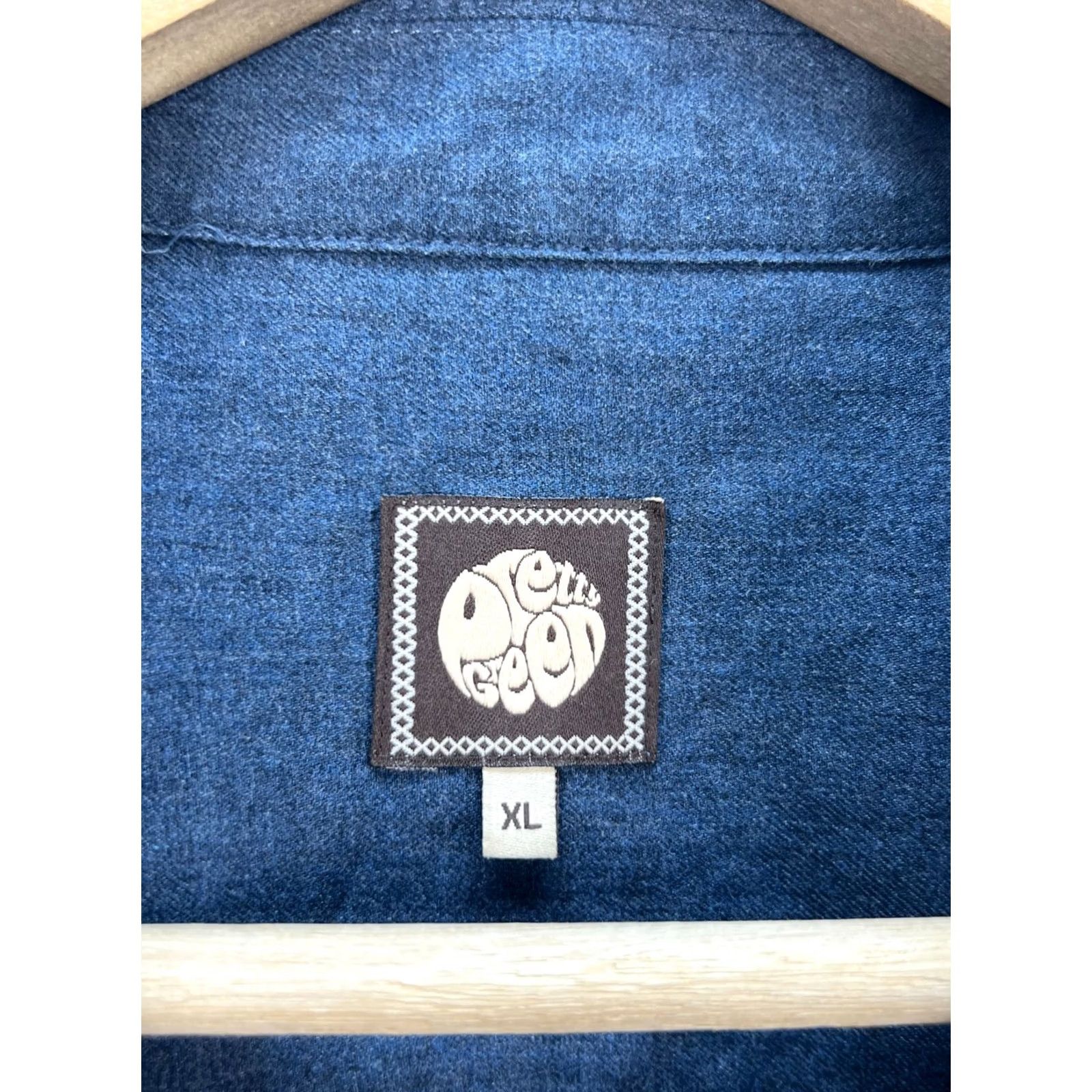 Pretty Green Pretty Green Shirt Button-Up Short Sleeve Logo Mens L/XL Blue Vintage Cotton Shirt Size US L / EU 52-54 / 3 - 4 Thumbnail