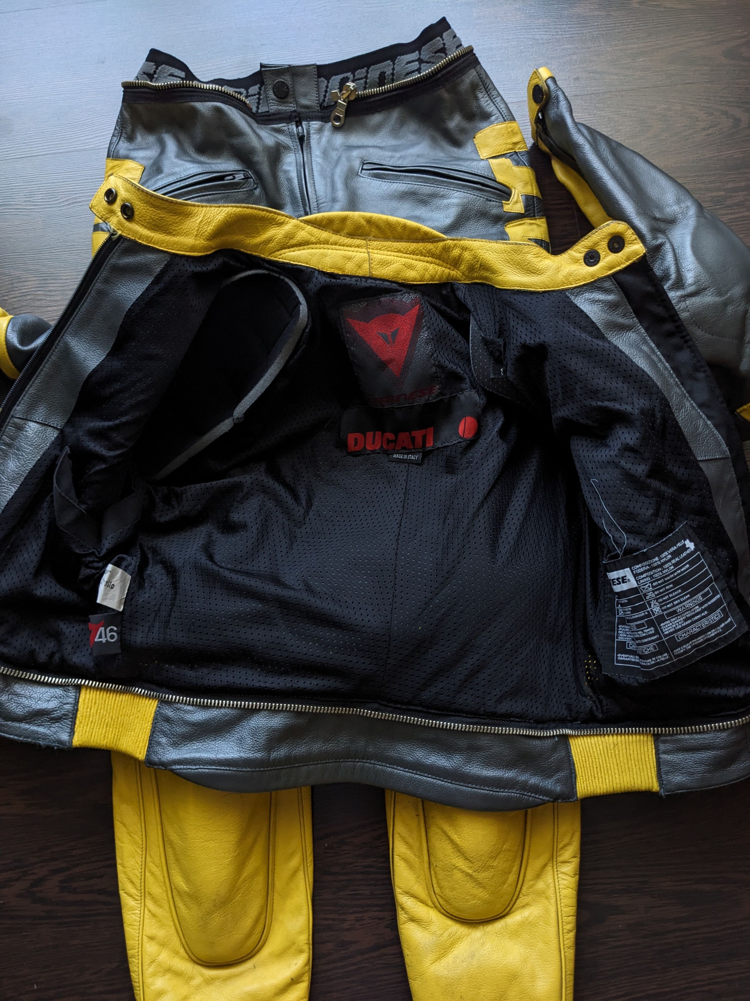 Dainese × Vintage Dainese Ducati Stripe 2 piece Suit Leather Moto Vintage 46 Size S / US 4 / IT 40 - 3 Thumbnail
