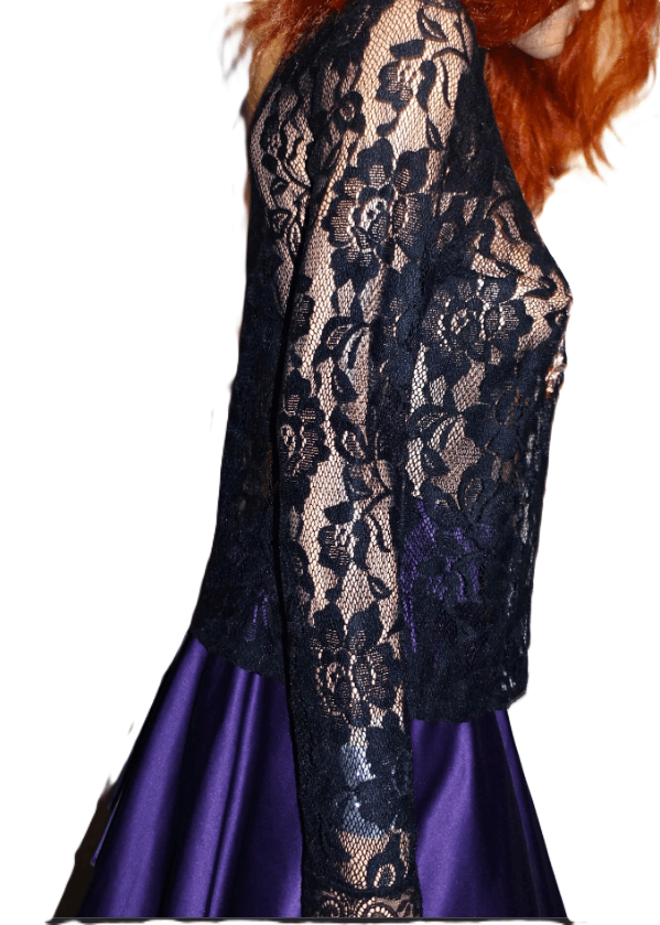 Other Miss Lili Black Lace Sheer Floral Blouse M Size M / US 6-8 / IT 42-44 - 6 Thumbnail