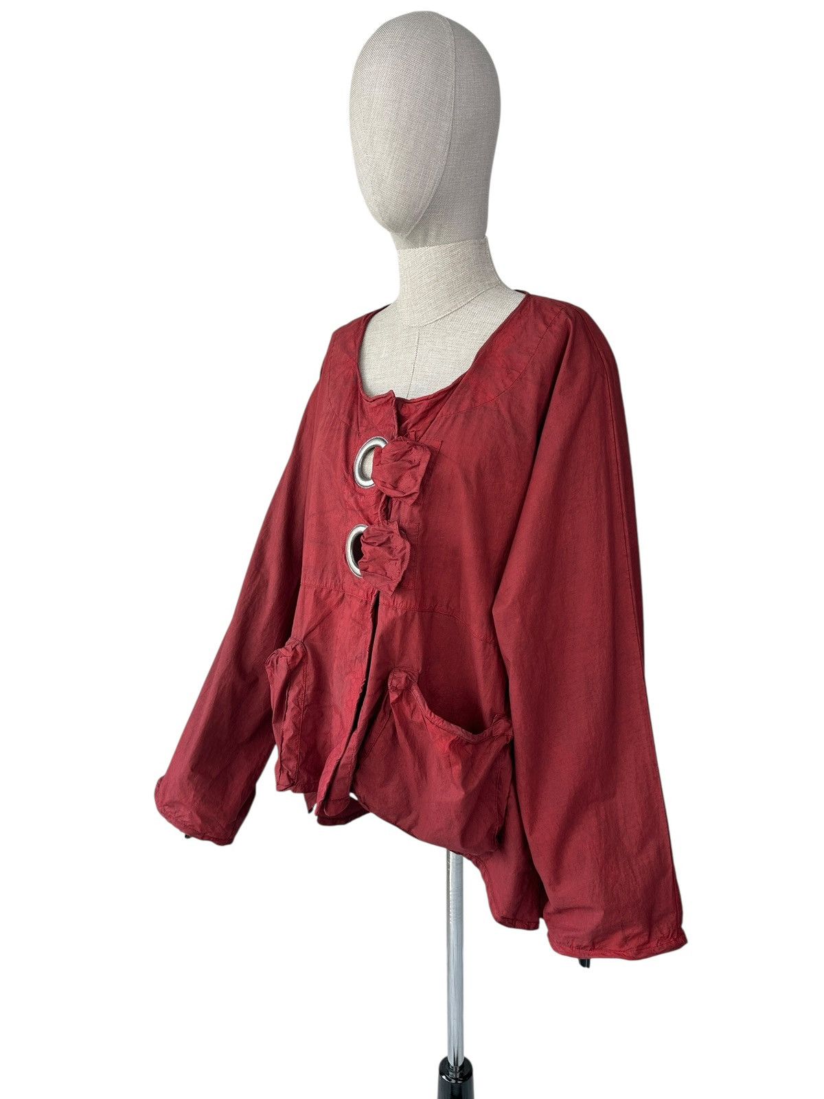 Other BARBARA SPEER Oversized Crinkle Cotton Jacket Ring Ties Size M / US 6-8 / IT 42-44 - 3 Thumbnail