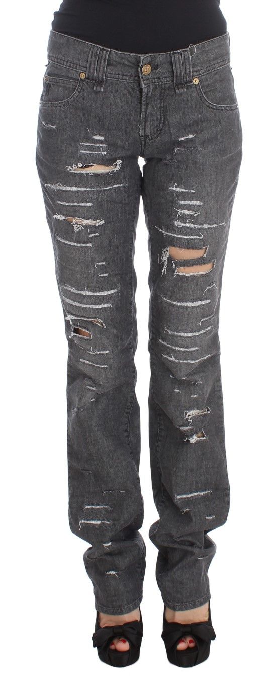 Chic Gray Wash Straight Fit Women's Jeans