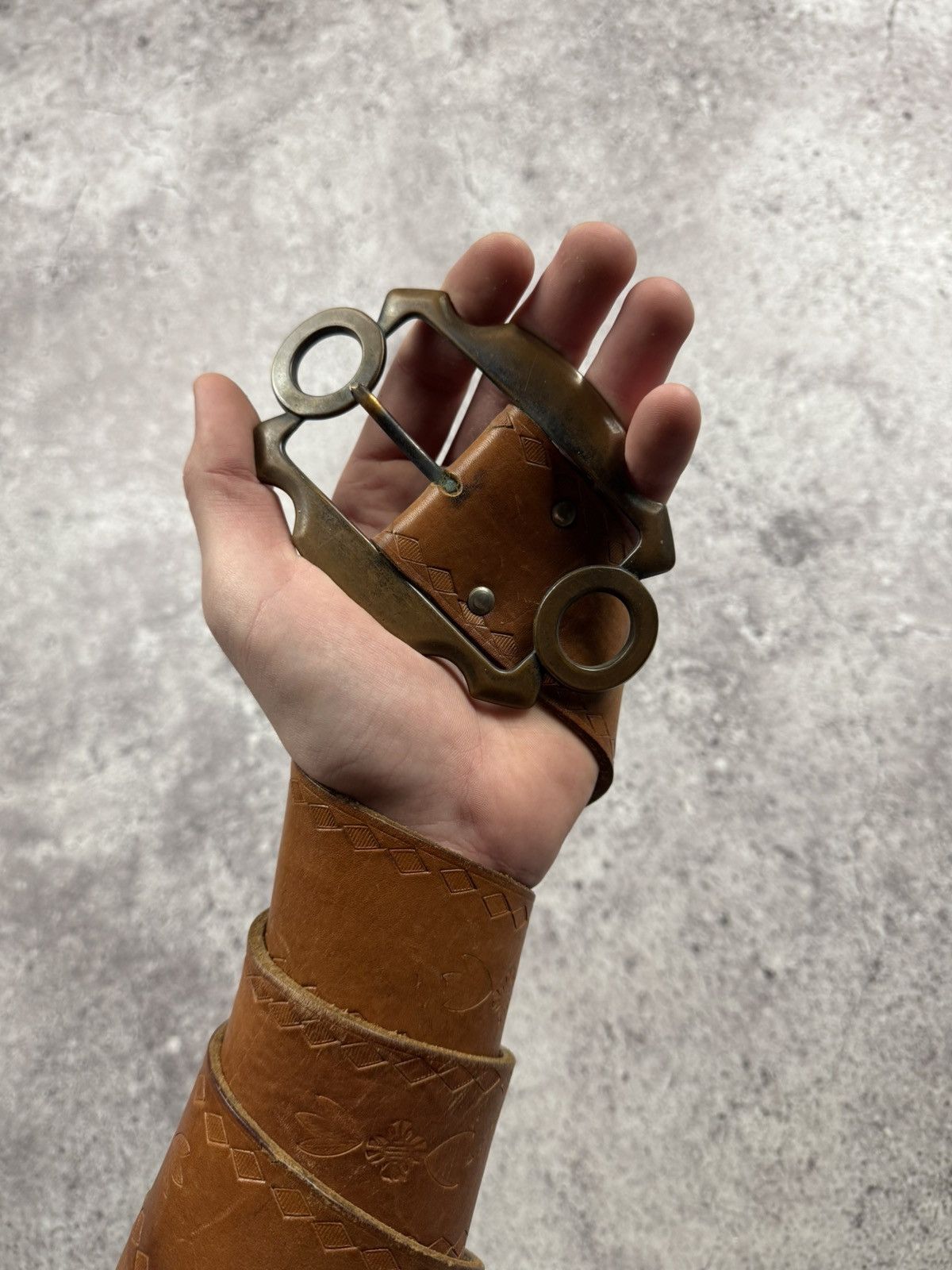 Japanese Brand 00’s NUMBER NINE STYLE ROBOT LEATHER RARE Y2K BELT VINTAGE Size ONE SIZE - 2 Thumbnail