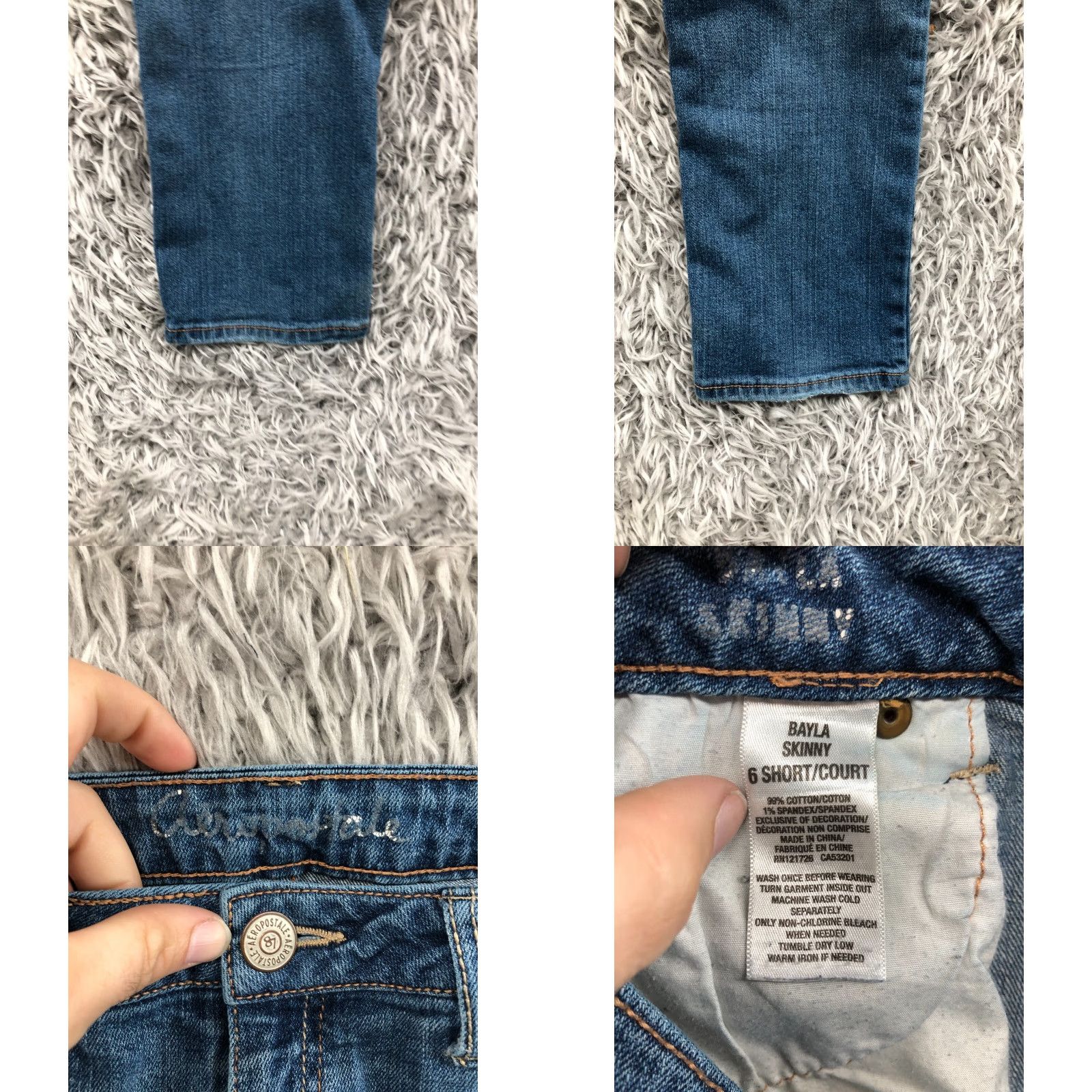 Vintage Aéropostale Bayla Skinny Jeans Short Womens Size 6 Medium Wash Blue Size 28" / US 6 / IT 42 - 8 Thumbnail