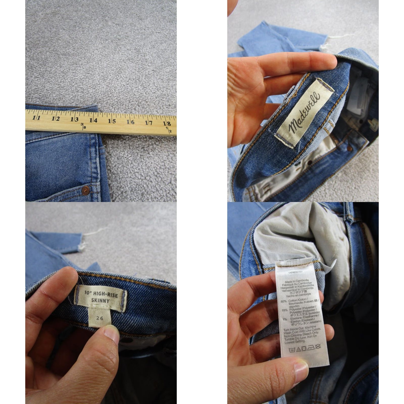 Madewell Madewell Womens 26 Skinny Jeans Extra Large Light Mid Wash Denim Size 26" / US 2 / IT 38 - 8 Thumbnail