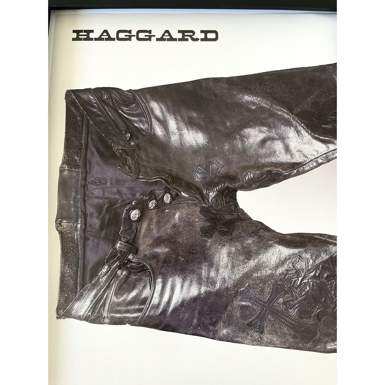 Chrome Hearts × Japanese Brand × Vintage Chrome Hearts vintage Leather pants HAGGARD framed 9x11 Size ONE SIZE - 2 Thumbnail