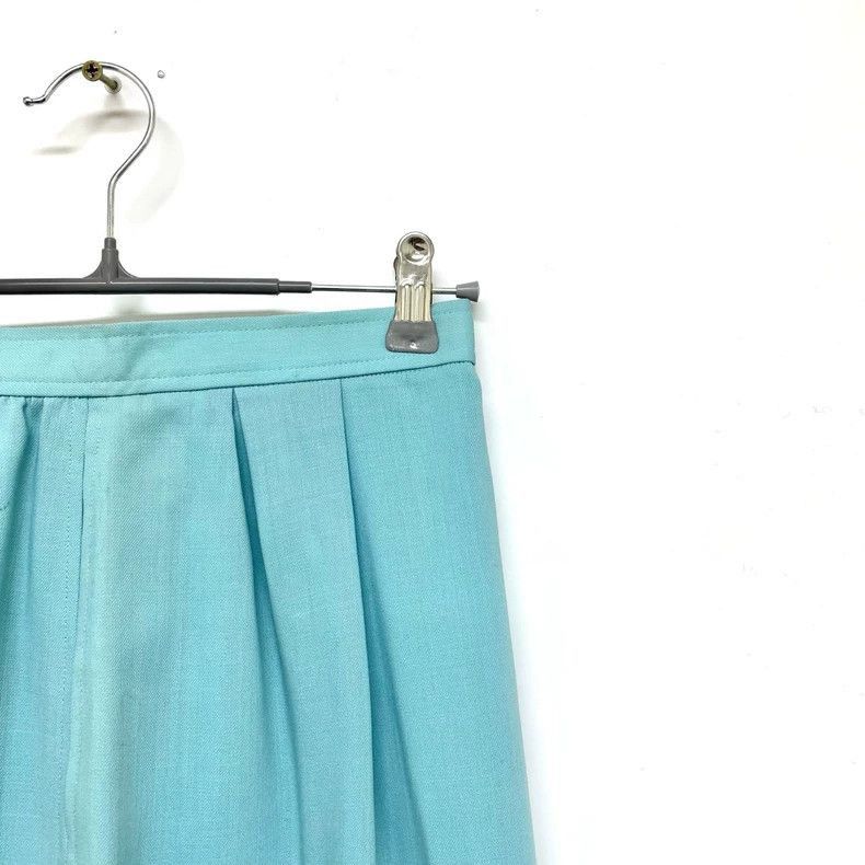Yves Saint Laurent YSL Lake Blue Short Skirt Size M-2506 Size 22" - 8 Thumbnail