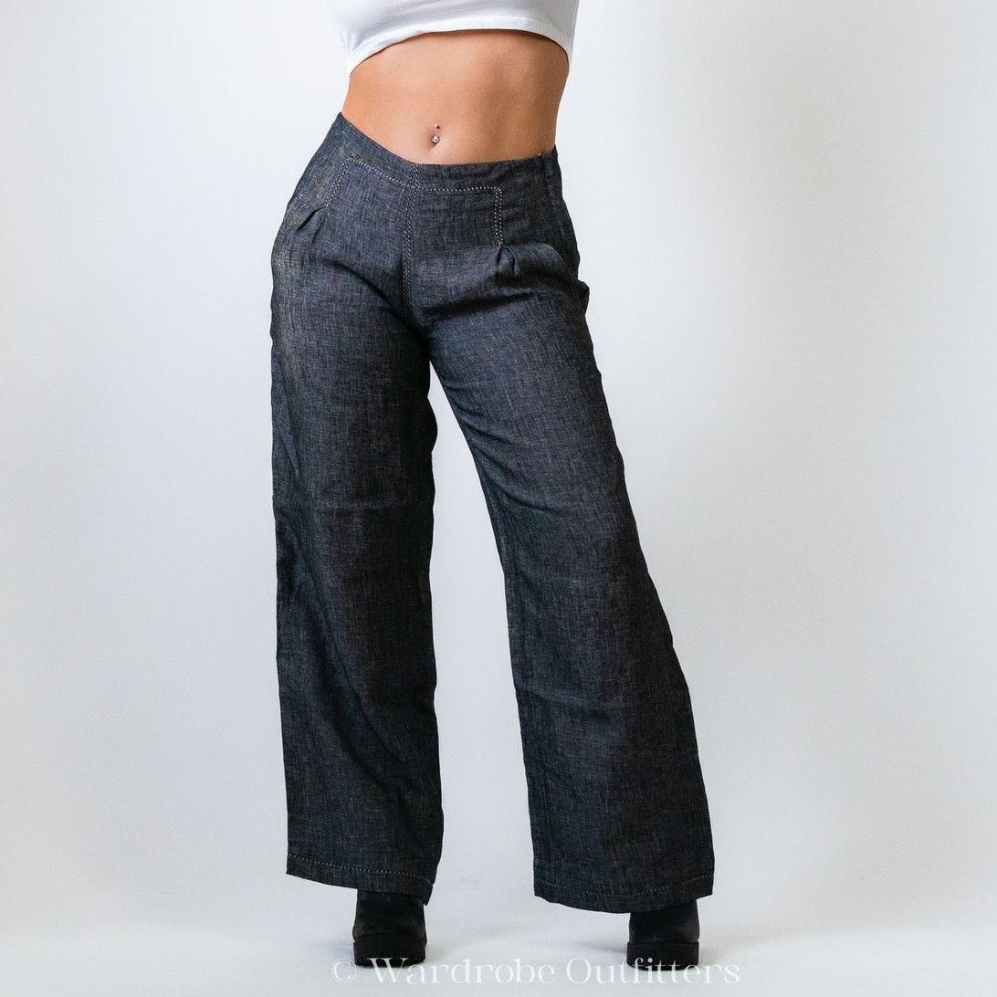 Designer Max Studio Grey Wide Leg Dress Slacks Size 28" / US 6 / IT 42 - 1 Thumbnail