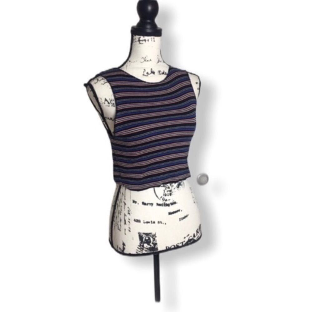 Zara Zara Multicolor Ribbed Knit Striped Crop Top Size S Sleevele Size S / US 4 / IT 40 - 1 Thumbnail