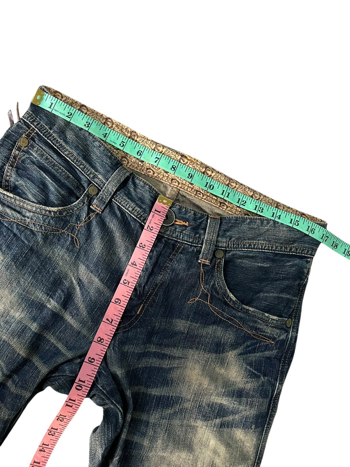 Edwin × If Six Was Nine × Le Grande Bleu (L.G.B.) 💥FLARE💥VINTAGE EDWIN 503 BLUE TRIP NICE DESIGN Size US 33 - 11 Thumbnail