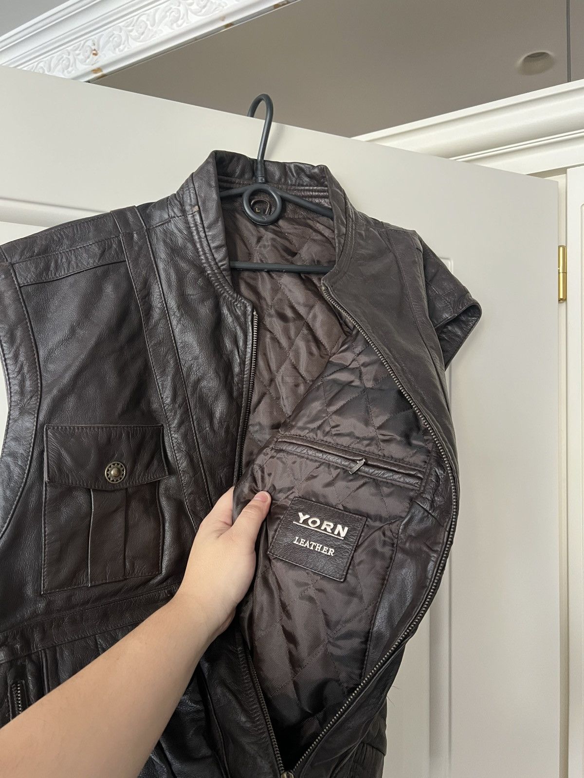 Genuine Leather Vintage Yorn Leather Vest Men’s Brown Genuine Leather Moto Size US L / EU 52-54 / 3 - 17 Thumbnail