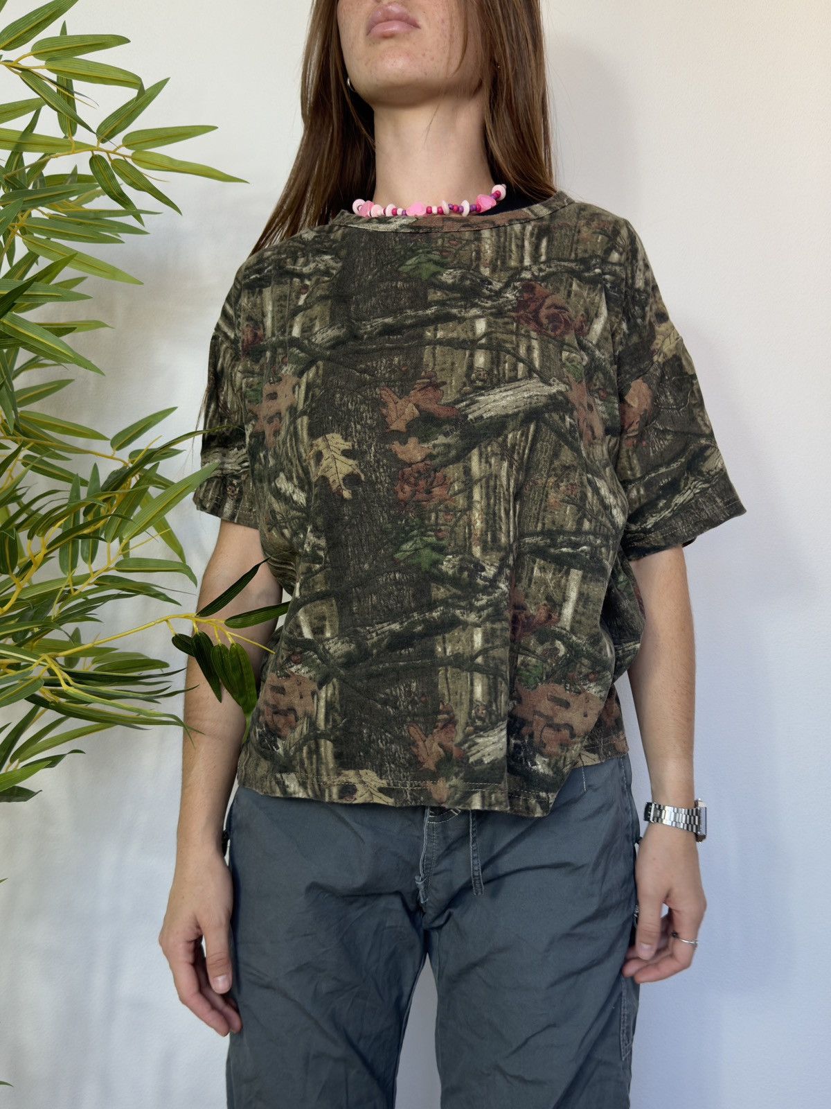 Other VINTAGE CAMOUFLAGE 2000s CROP TEE SHIRT Size S / US 4 / IT 40 - 2 Thumbnail