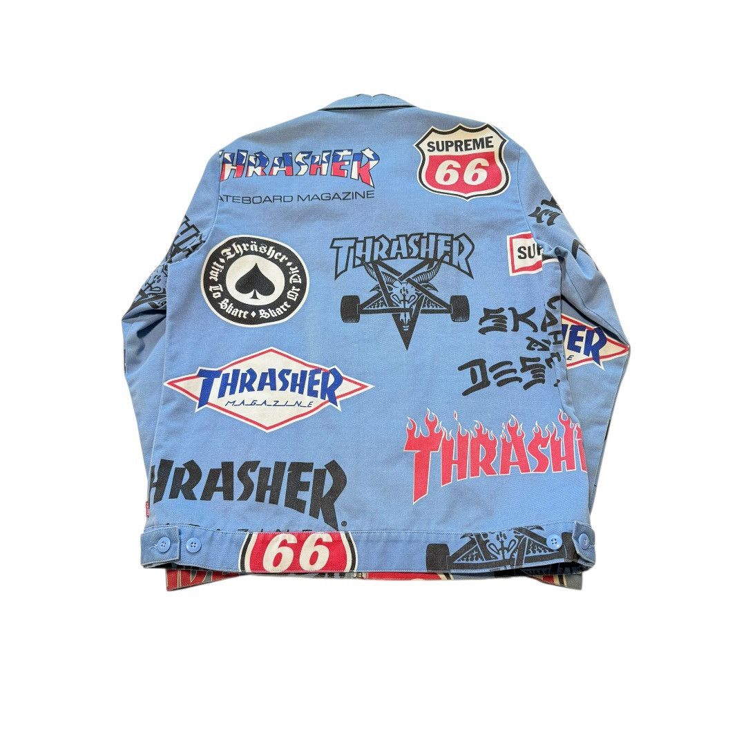 Supreme × Thrasher SS2016 Supreme Thrasher Work Zip Up Jacket Blue Size US L / EU 52-54 / 3 - 2 Thumbnail